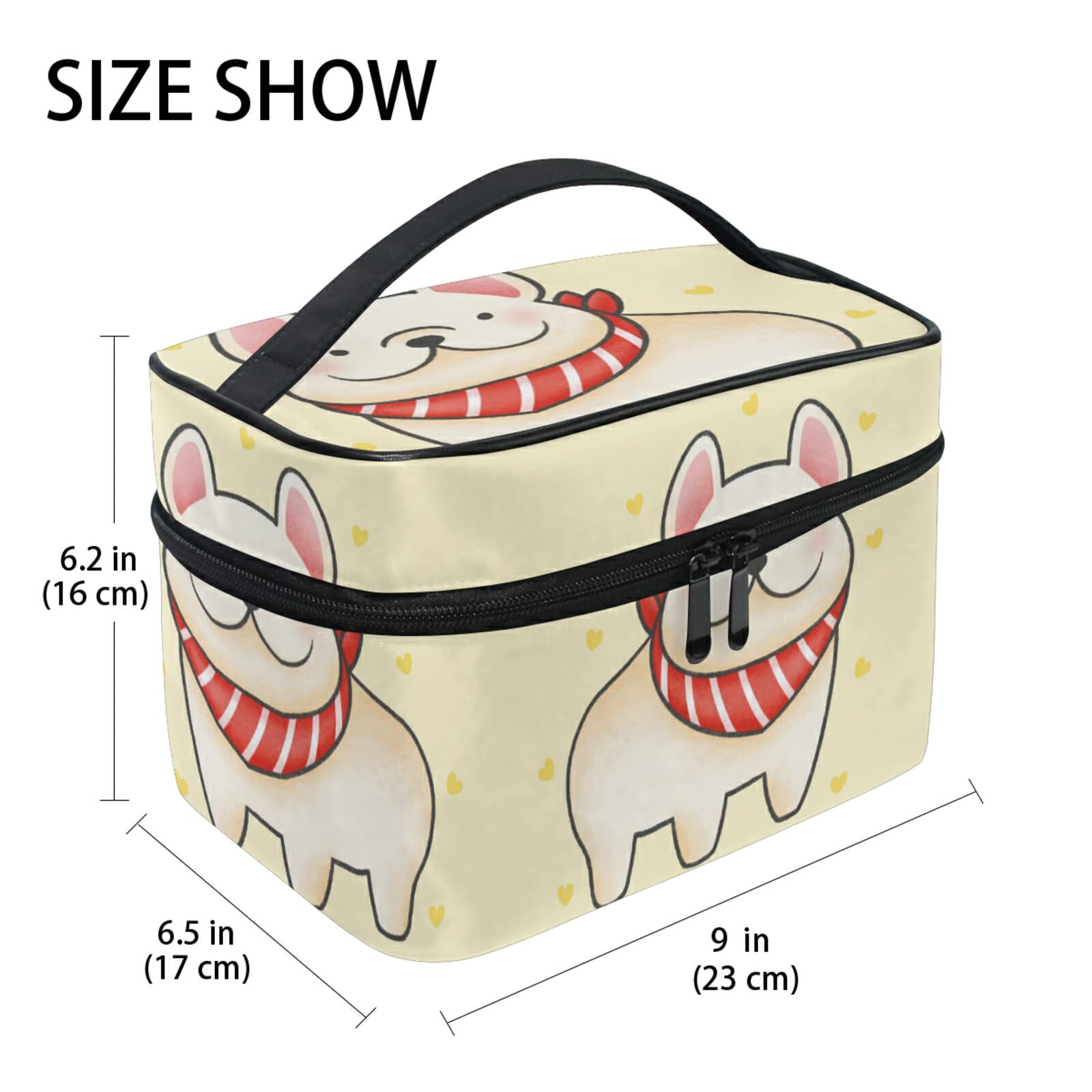 Cute Pug Cartoon Makeup Bag - Waterproof Cosmetic Organizer with Zipper for Women & Girls | Perfect for Travel, Gym, and Daily Essentials Storage