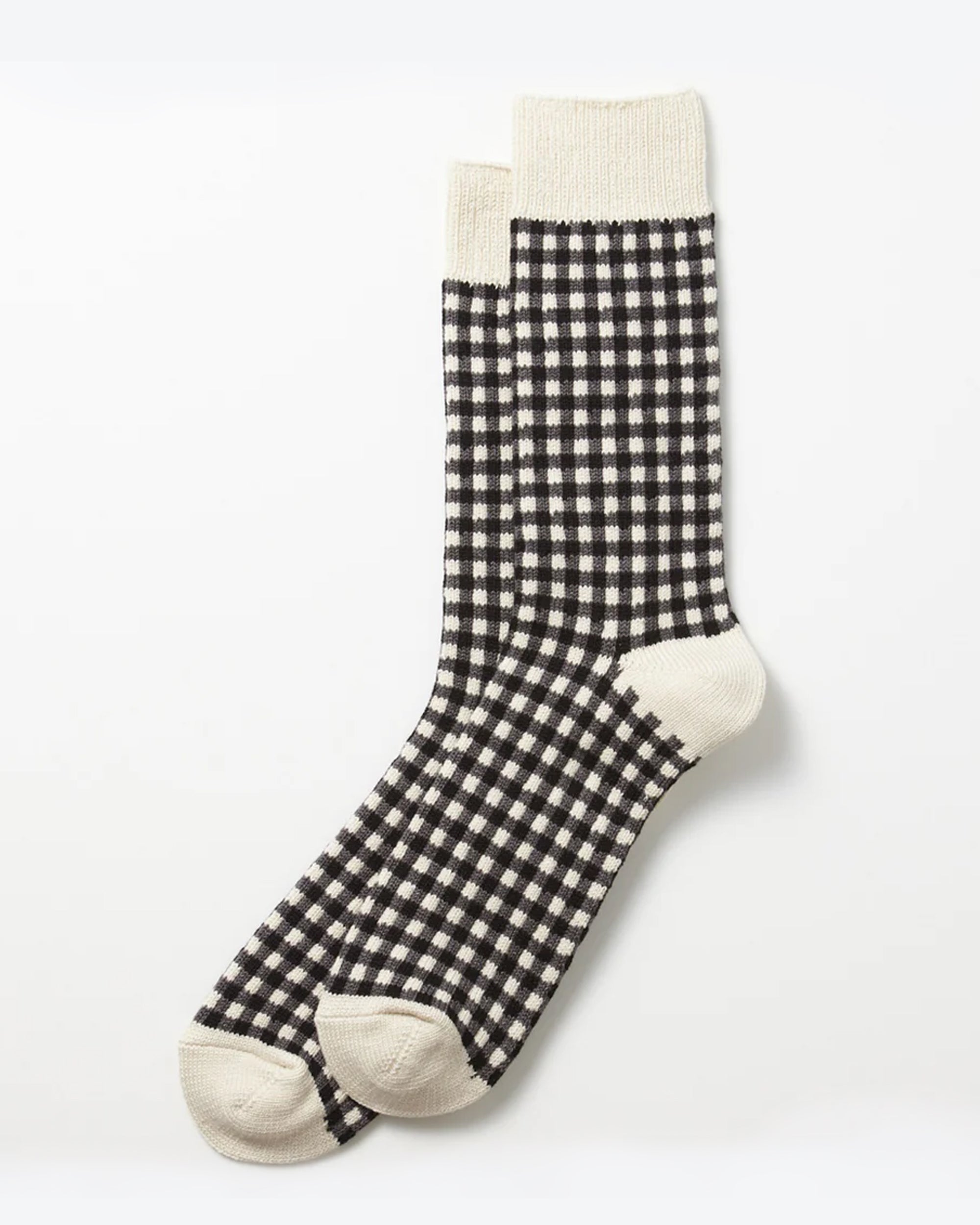 RoToTo Black Gingham Checkered Pattern Socks for Men & Women - Comfortable Casual & Dress Socks for Office, Party, and Everyday Wear