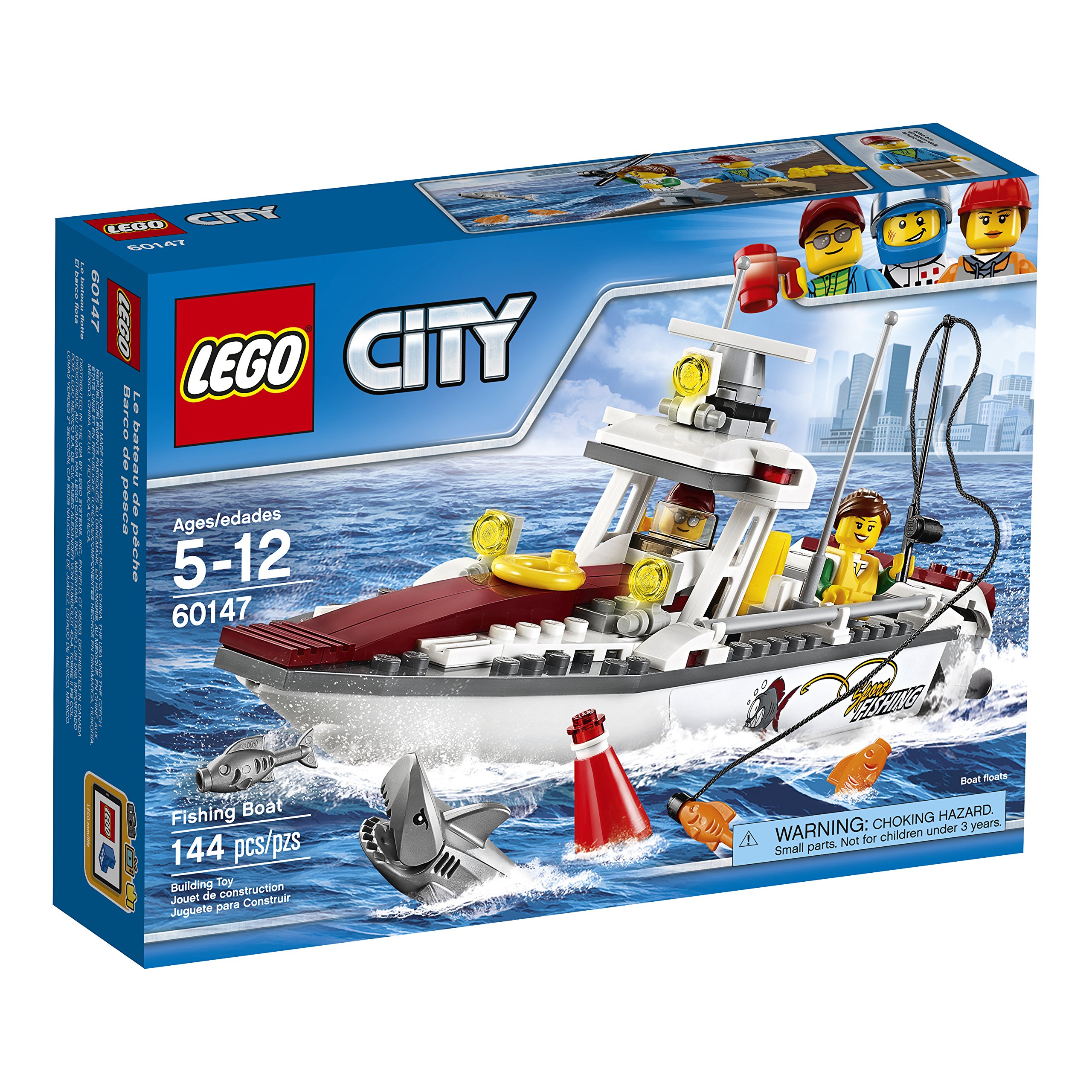 LEGO City Fishing Boat 60147 Building Kit - Creative Play Toy for Kids Ages 5-12 | Perfect for Imaginative Play, Birthday Gifts & STEM Learning