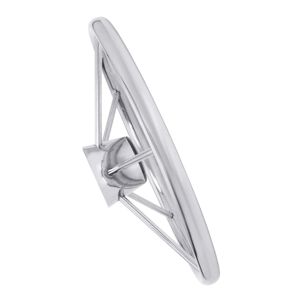 White Water Stainless Steel 5-Spoke Destroyer Steering Wheel - High Performance Racing & Off-Road Replacement - Perfect for Jeep, Truck, and Custom Car Upgrades