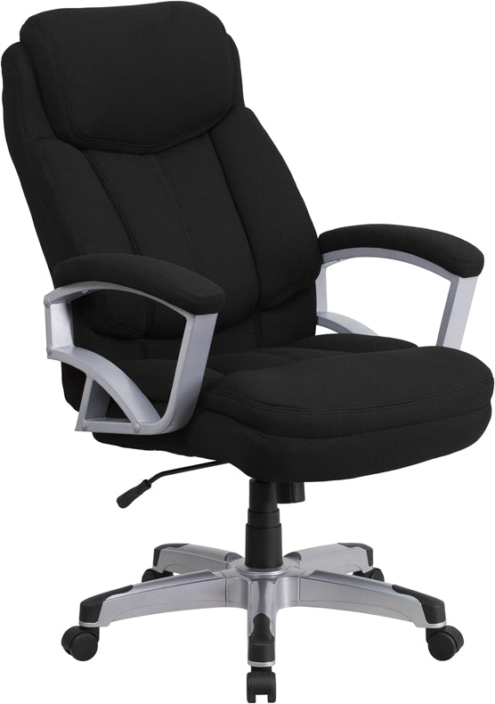 FLASH HERCULES Series Big & Tall 500 lb. Capacity Black Fabric Executive Swivel Ergonomic Office Chair with Adjustable Arms - Perfect for Home Office, Gaming, and Heavy-Duty Workspaces