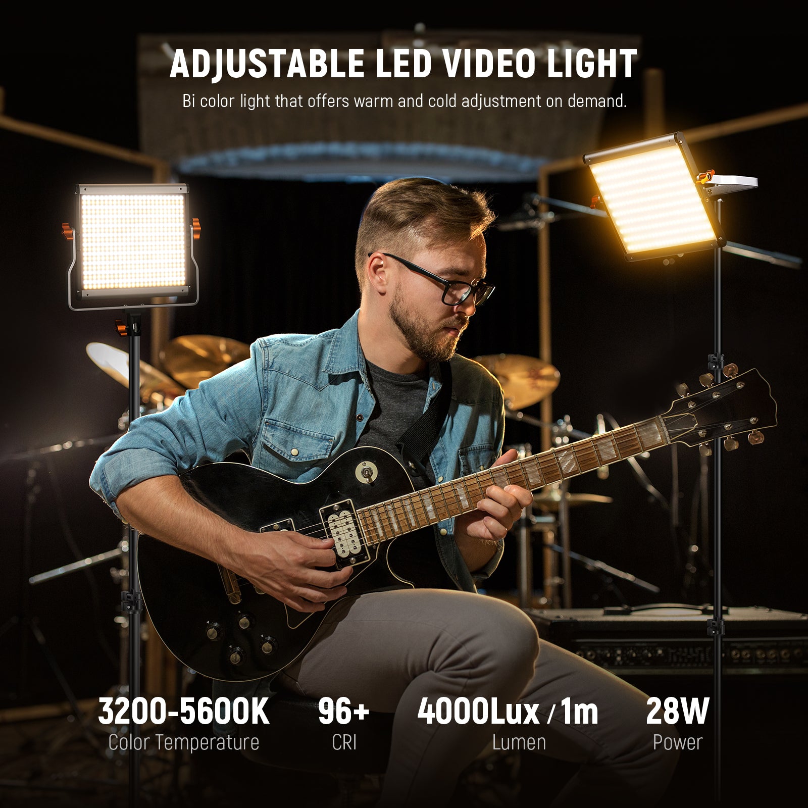 NEEWER 2 Pack NL480 Bi-Color LED Panel Light Kit with Adjustable Brightness & Color Temperature - Perfect for Photography, Videography, YouTube Studio and Live Streaming