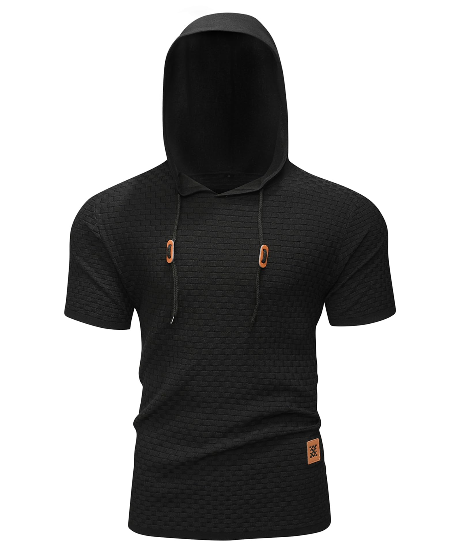 Zaitun Men's Short Sleeve Hoodie Shirt - Casual Waffle Knit Pullover Sweater for Men | Lightweight Summer Top for Outdoor Activities, Travel & Lounge Wear