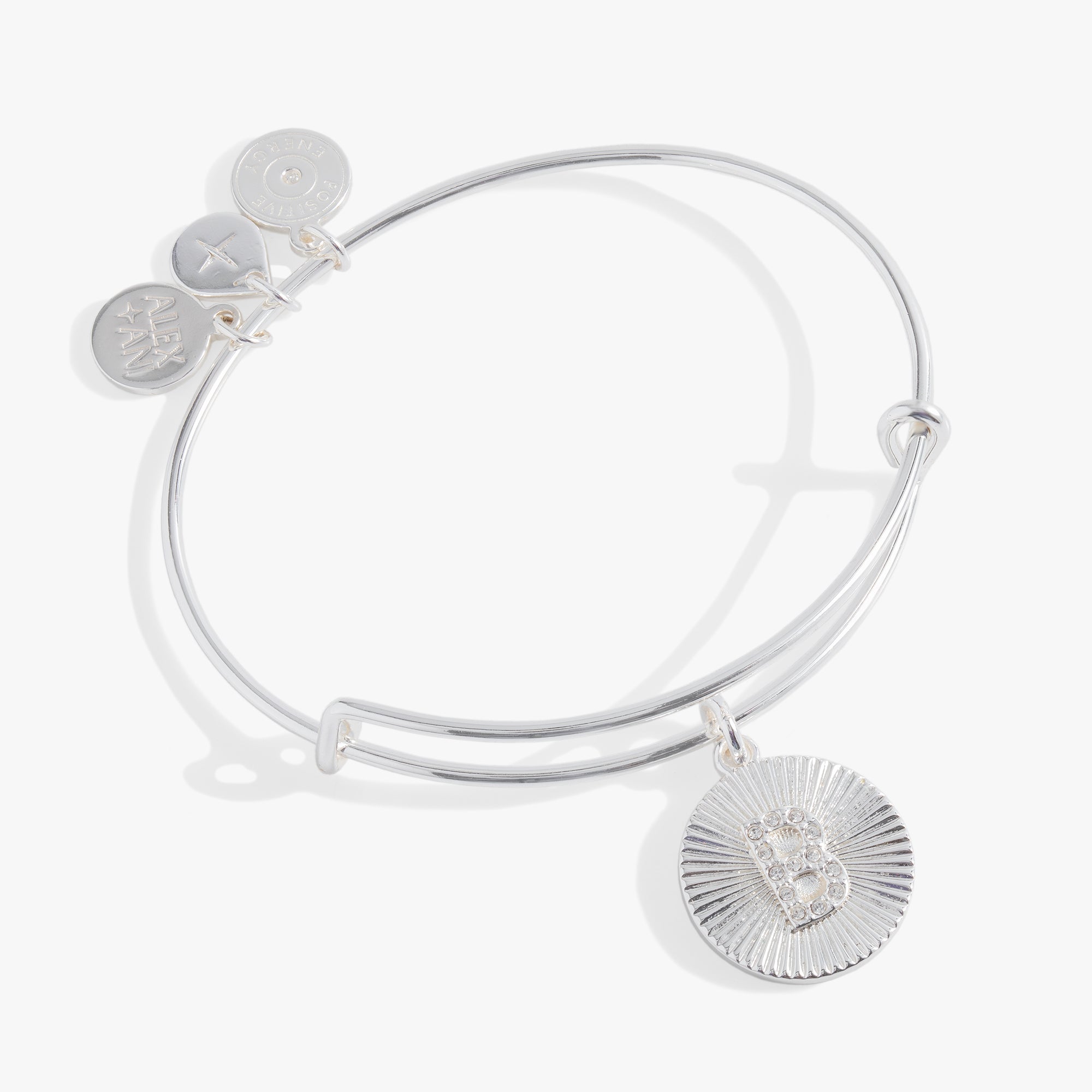 Initial B Pave Starburst Texture Bangle - Elegant Cubic Zirconia Bracelet for Women | Perfect for Parties, Weddings & Everyday Wear