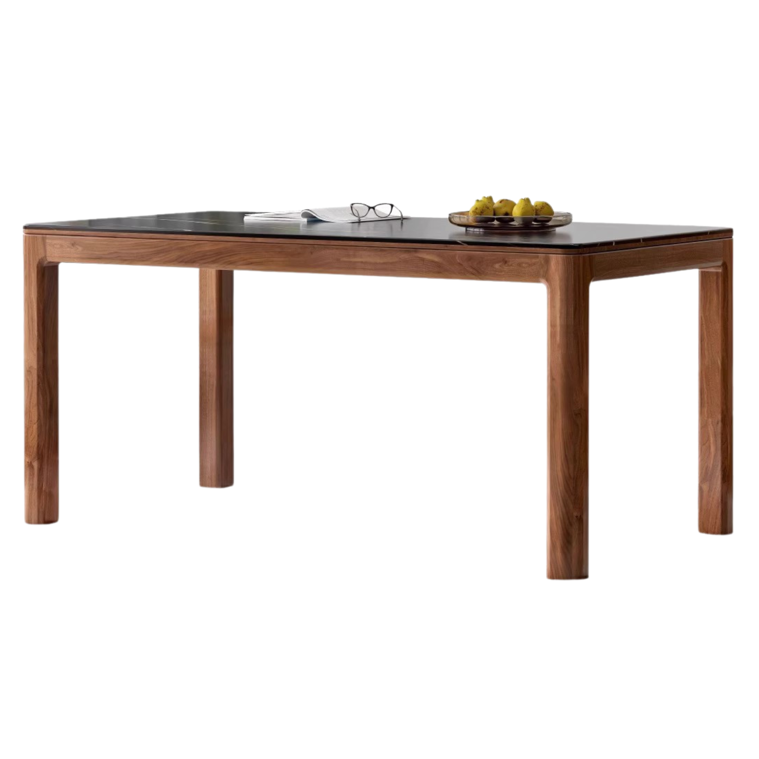 Premium Black Walnut Solid Wood Rock Slab Dining Table - Natural Wood Grain - Rustic Modern Farmhouse Style - Perfect for Dining Rooms, Kitchens & Open Concept Living Spaces