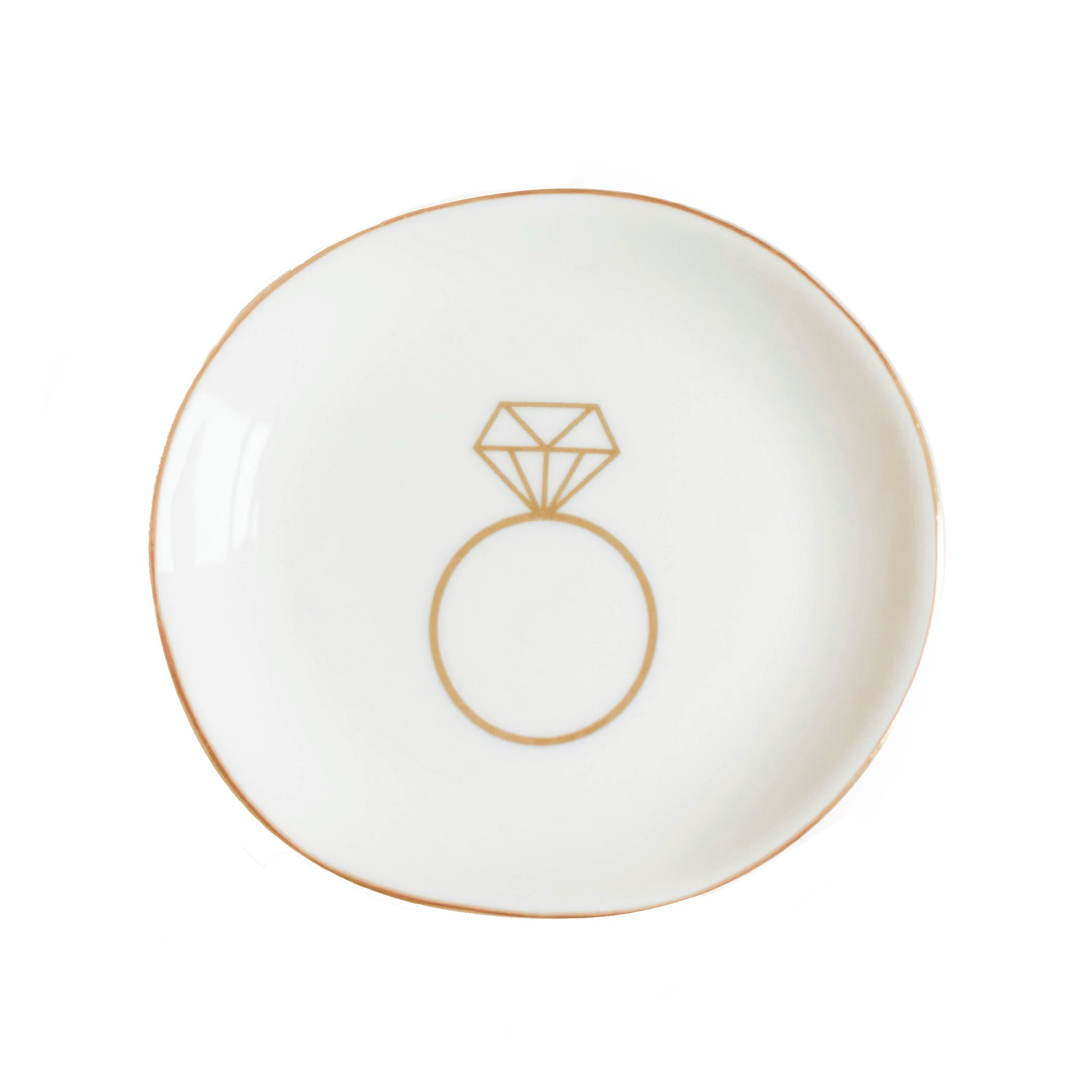 Elegant Engagement Ring Jewelry Dish - Perfect for Proposal, Wedding & Anniversary Gifts - Ceramic Ring Holder for Bathroom, Bedroom & Vanity Organizer