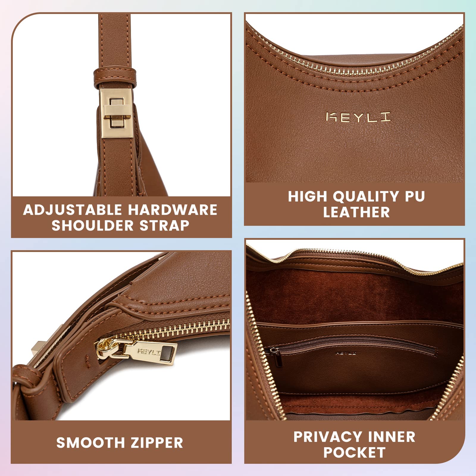 Keyli Women's Stylish Shoulder Bag - 3-Way Adjustable Strap Hobo Handbag with Zip Closure for Casual Outings, Work & Travel | Perfect for Everyday Use, Office & Weekend Getaways