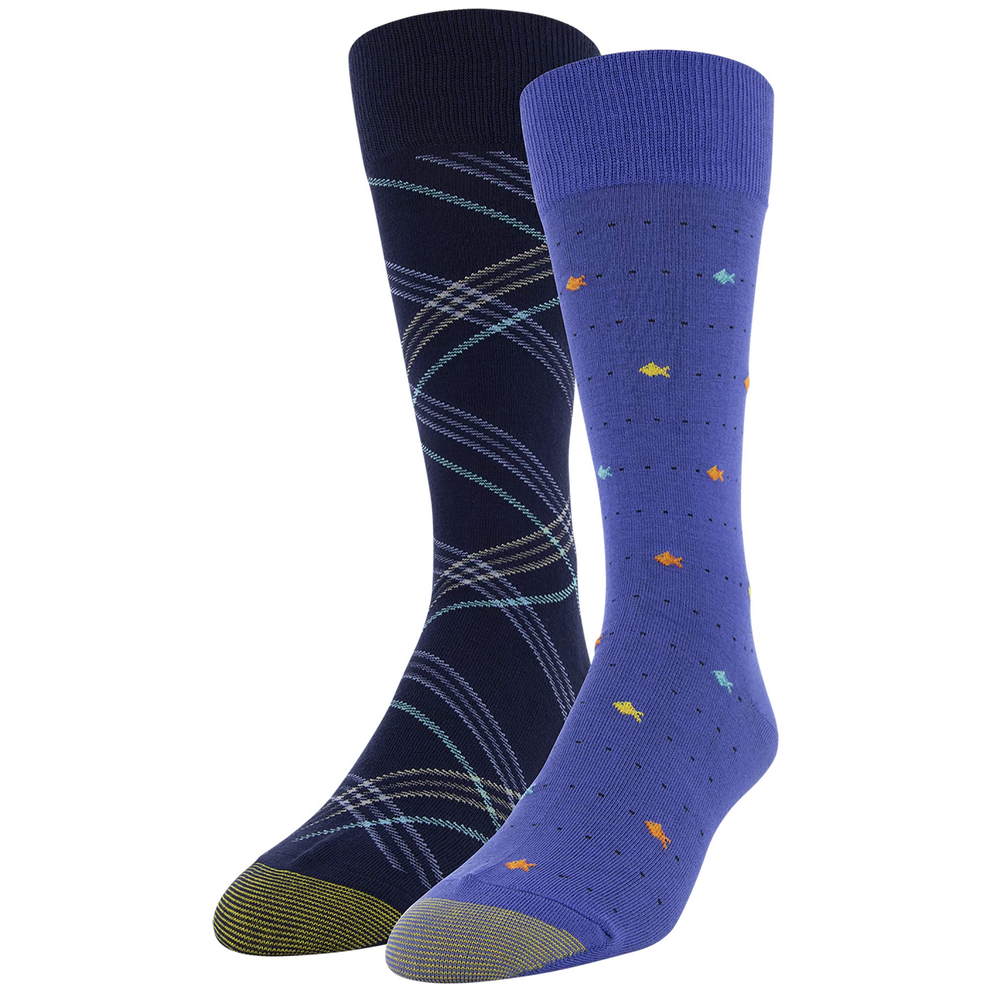 Premium Gold Toe Men's Dress Crew Socks - 2 Pairs Pack - Comfortable Formal & Business Socks for Office, Wedding & Daily Wear
