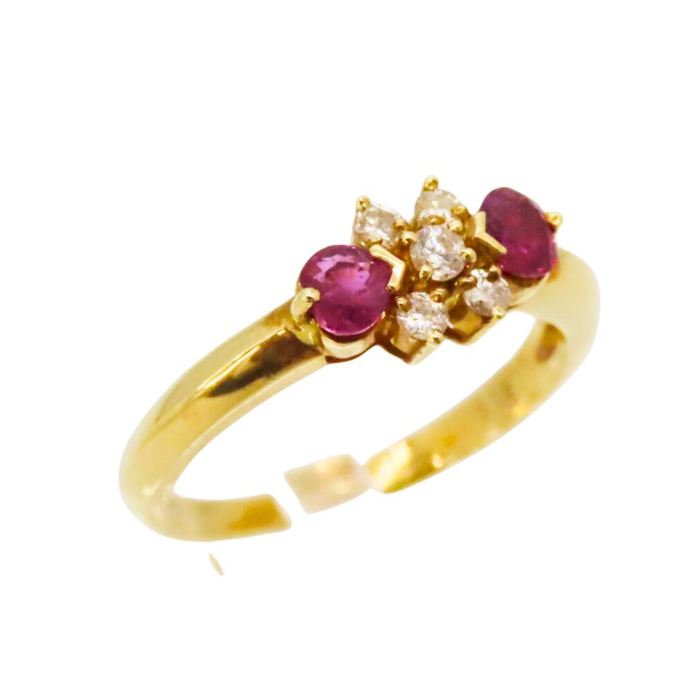 18K Ruby Diamond Ring for Women - Elegant Engagement & Wedding Jewelry Gift - Perfect for Anniversaries, Proposals & Special Occasions