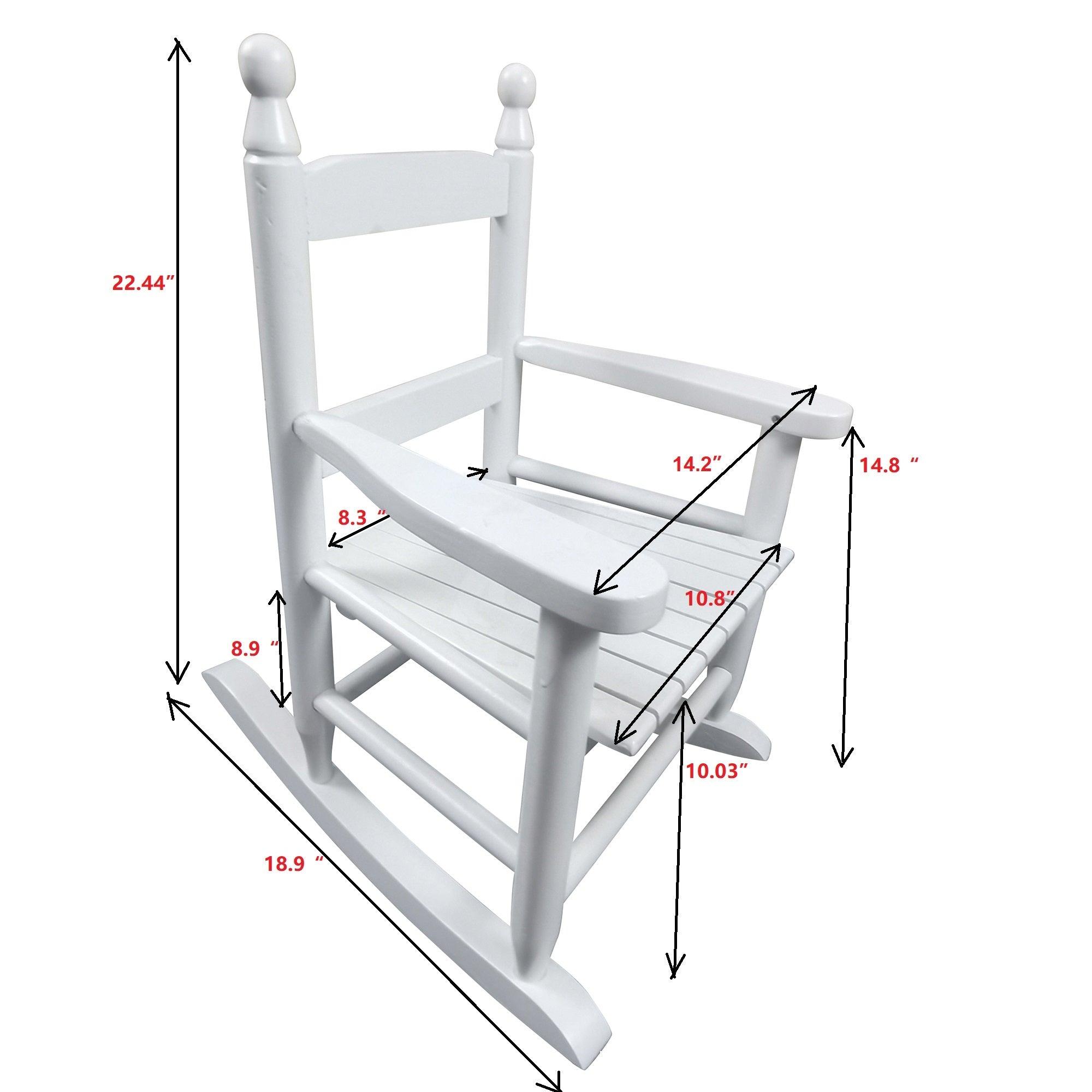 Kids Rocking Chair - White Indoor/Outdoor Durable Wooden Rocker for Children's Room, Nursery, Playroom, Garden & Patio