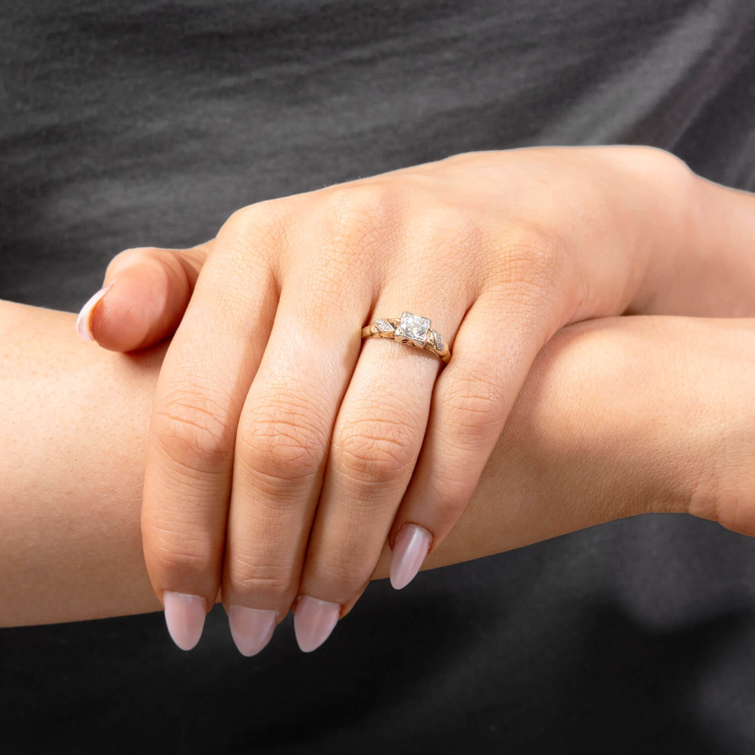 14K White Gold Edwardian Style Diamond Engagement Ring - 0.40ct Vintage Inspired Solitaire Ring for Women, Perfect for Proposals, Anniversaries & Special Occasions