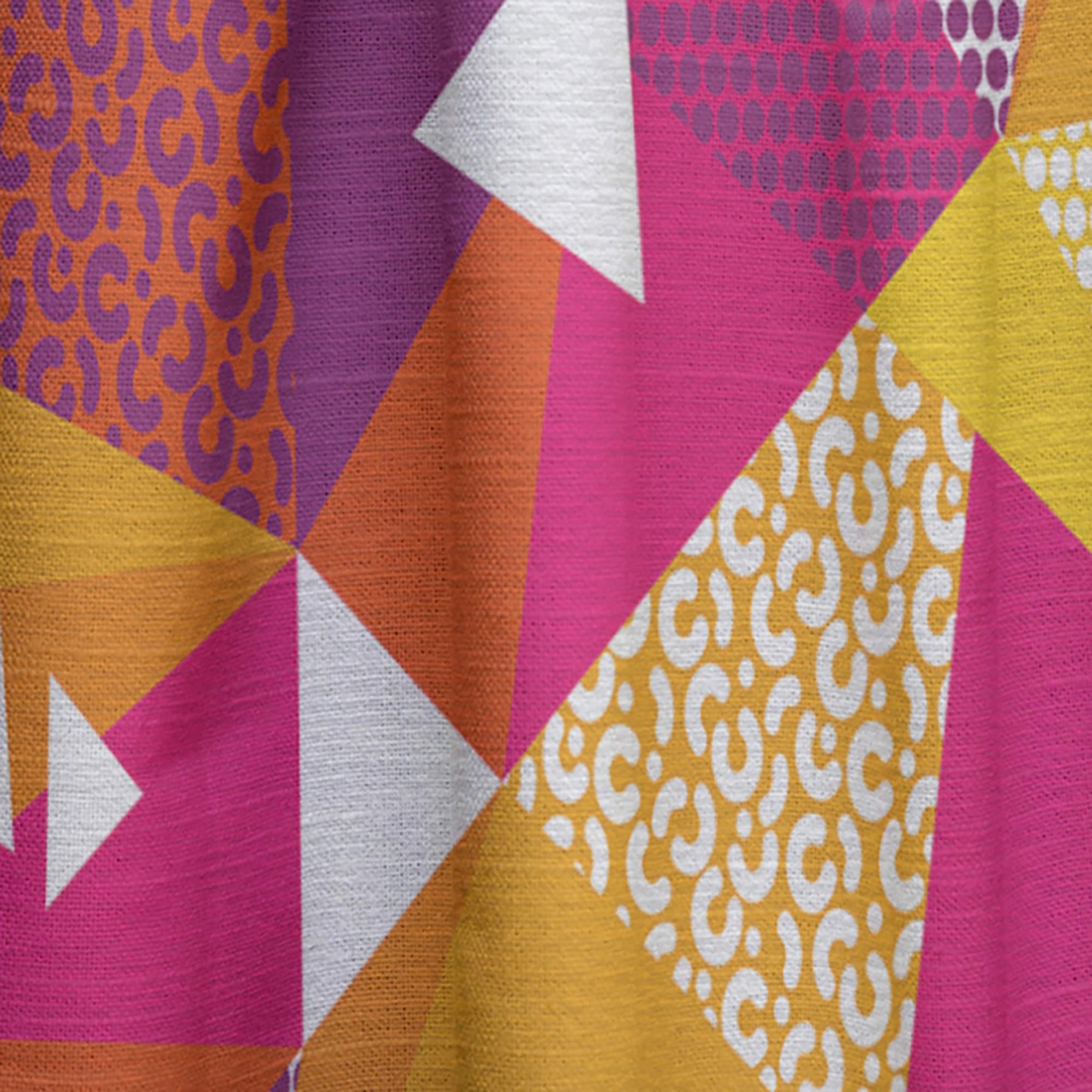 DesignQ Abstract Geometric Retro III Thermal Insulated Curtains - 52x120 Inch Single Panel for Bedroom & Living Room - Modern Window Drapes for Home Decor, Blackout & Energy Saving