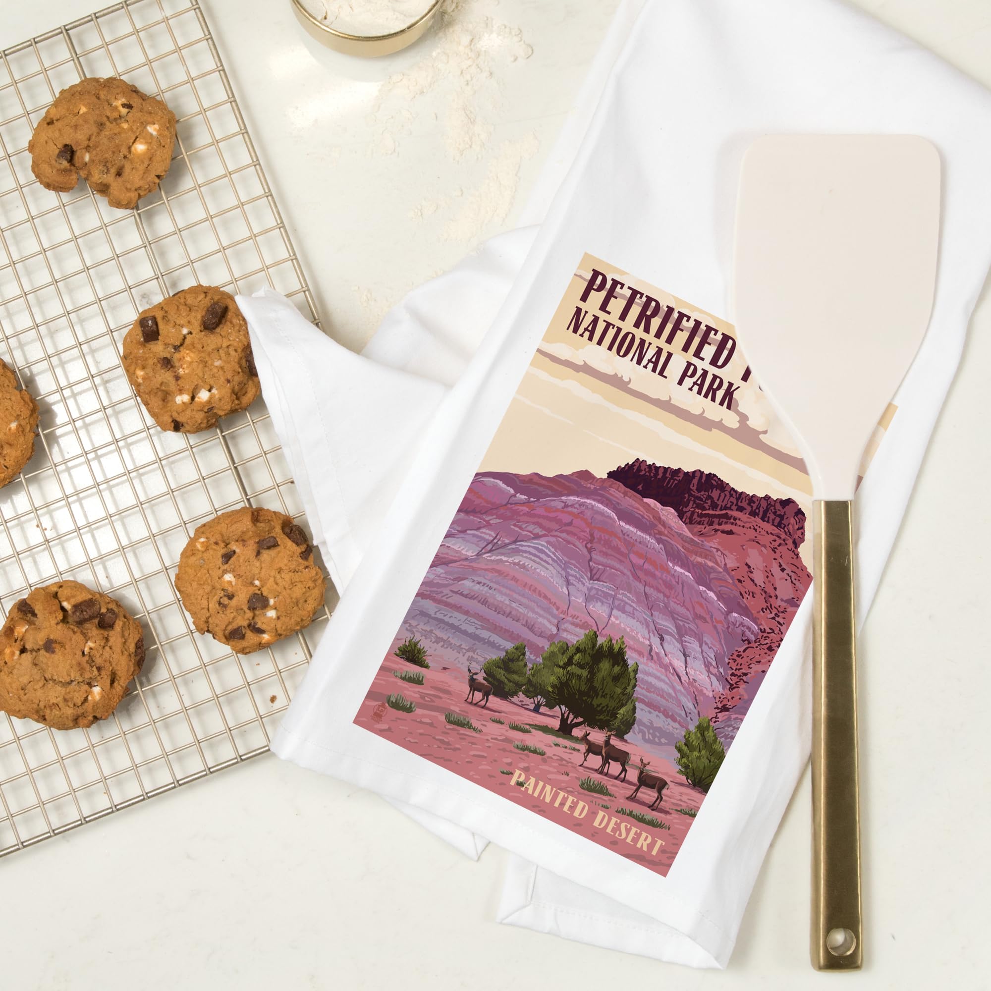 Petrified Forest National Park Arizona Painted Desert 100% Cotton Tea Towel - Decorative Hand Towel for Kitchen, Bathroom & Home Decor - Perfect for Gifts, Housewarming & Rustic Farmhouse Style
