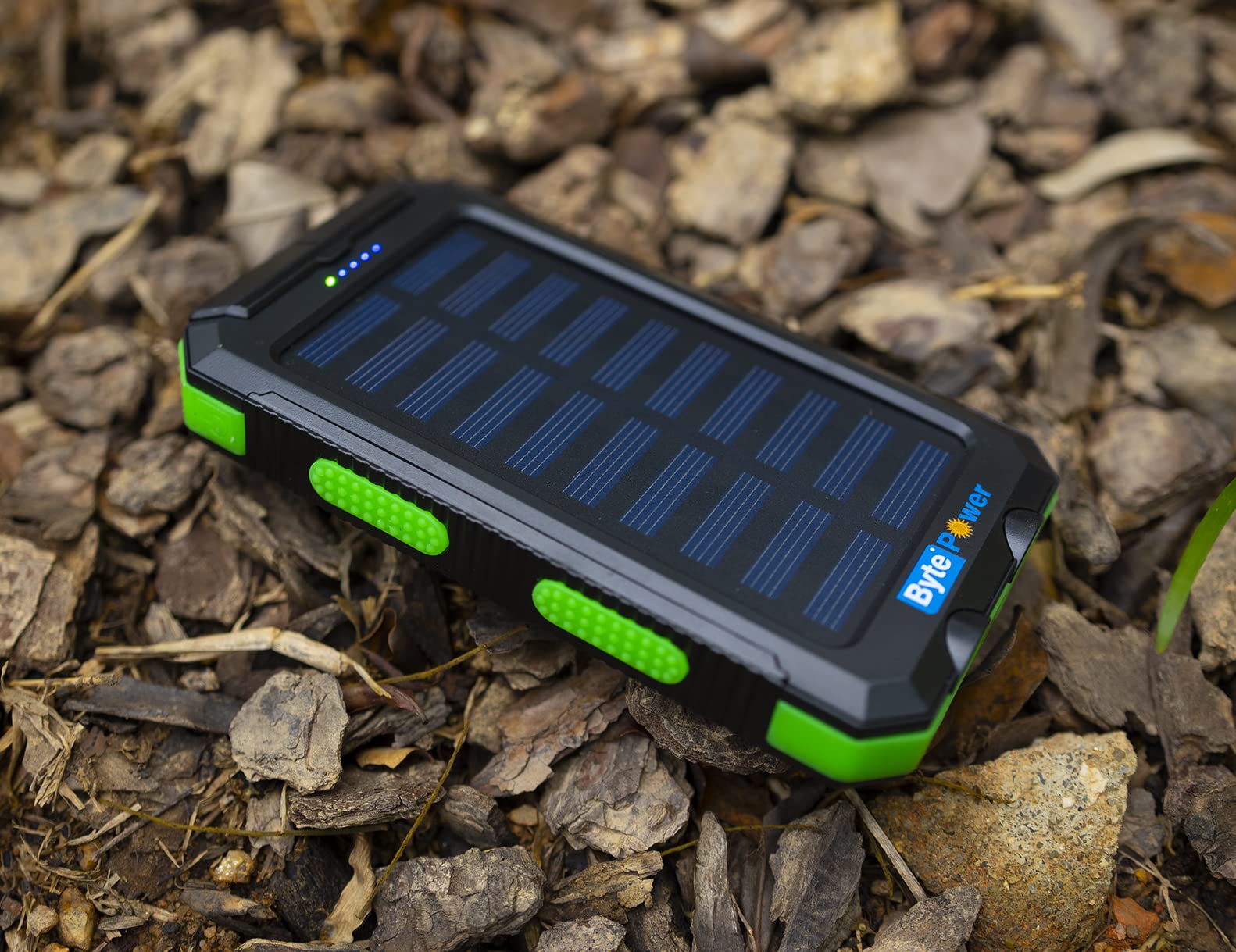 20000mAh Solar Power Bank with Built-in Flashlight - Portable Solar Phone Charger with Compass, Carabiner & Whistle - Waterproof Outdoor Solar Panel Charger for Camping, Hiking, Emergency & Travel (Green)