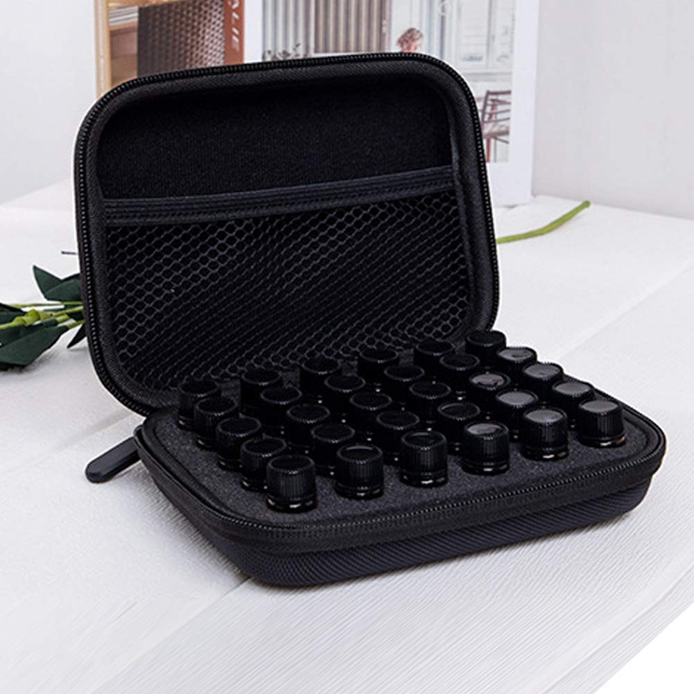 OUKENS Essential Oil Storage Case - 30 Bottle Travel Organizer for 1-3ml Essential Oils | Portable Aromatherapy Carrying Box | Perfect for Home, Travel & Spa Use