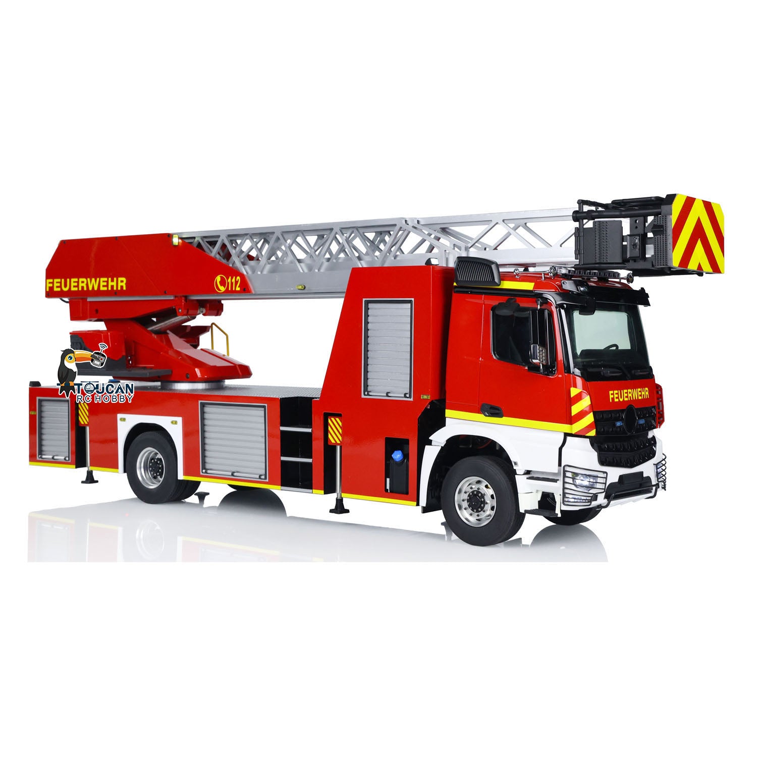 1/14 Scale 4X2 Metal Gearbox Axle RC Ladder Truck 3363 770S FMX Fire Truck - 2.4G ST8 Radio, 2-Speed RTR, Battery Included - Realistic Hobby Model for RC Enthusiasts & Collectors - Perfect for Fire Truck Simulation & Display Scenes