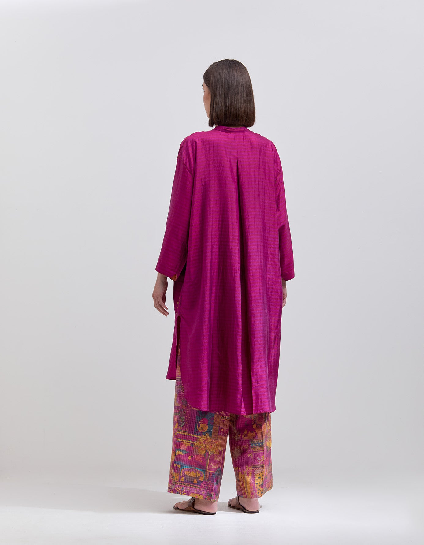 Panchatantra Chandrika Women's Purple Cotton Silk Check Pants - Comfortable & Stylish for Casual Wear, Office & Travel