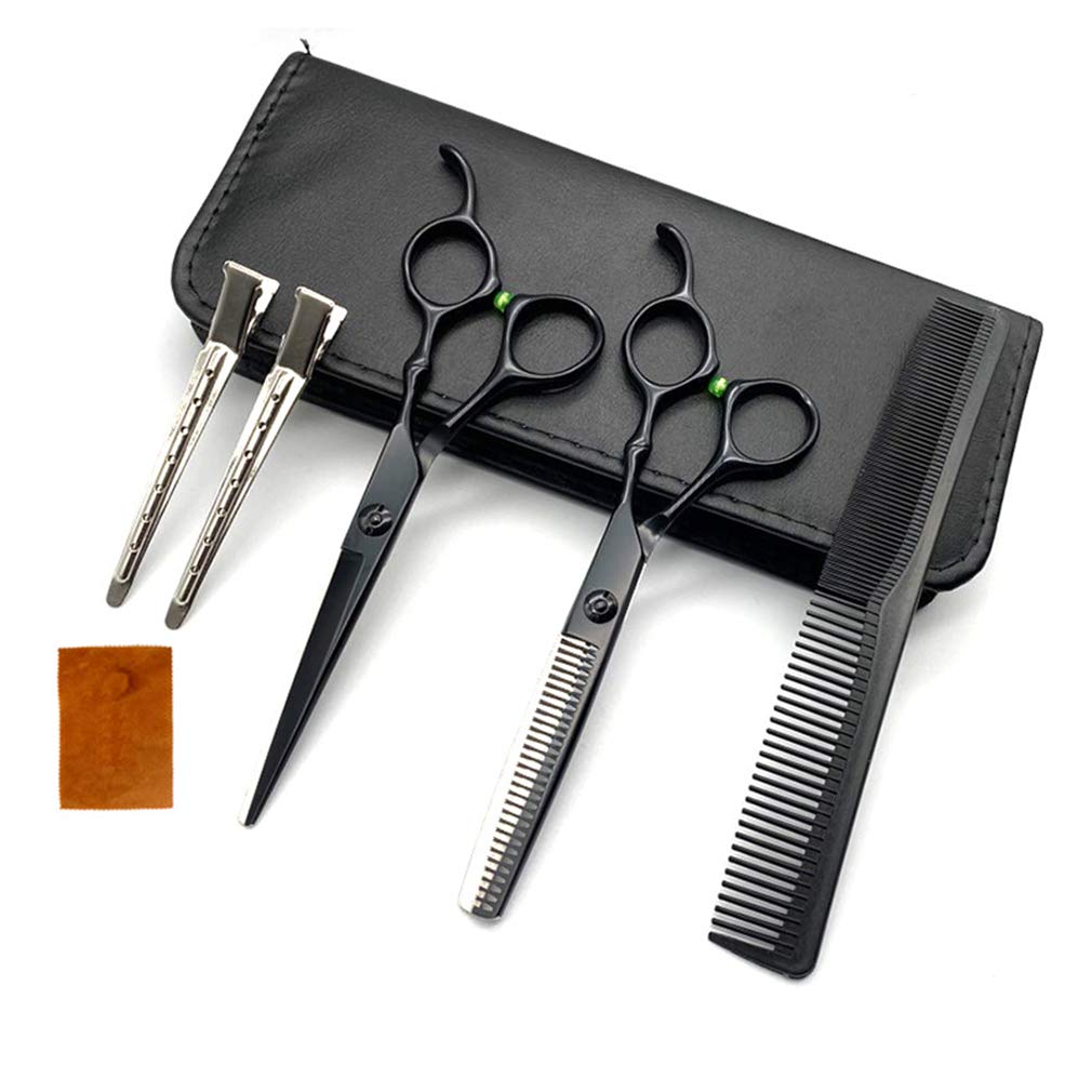 6.0 Inch Professional Hairdressing Scissors Set - Stainless Steel Hair Shears (Flat & Texturizing Shears) for Salon, Home & Barber Use - Perfect for Hair Cutting, Styling & Thinning