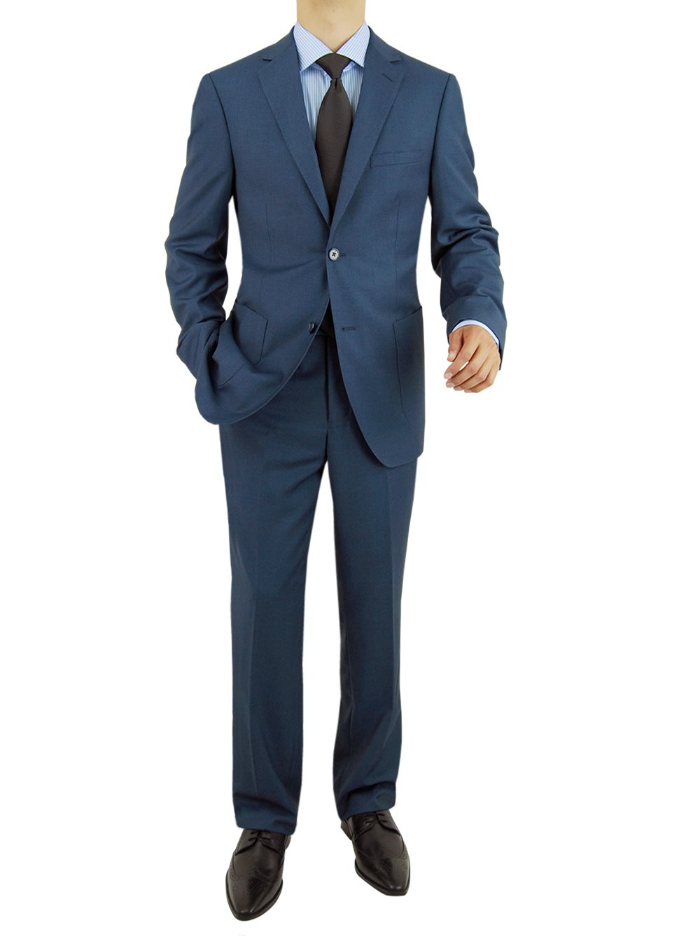 Salvatore Exte Men's Modern Fit 2-Button Suit Set - Slim Fit Blazer & Dress Pants for Business, Weddings & Formal Events