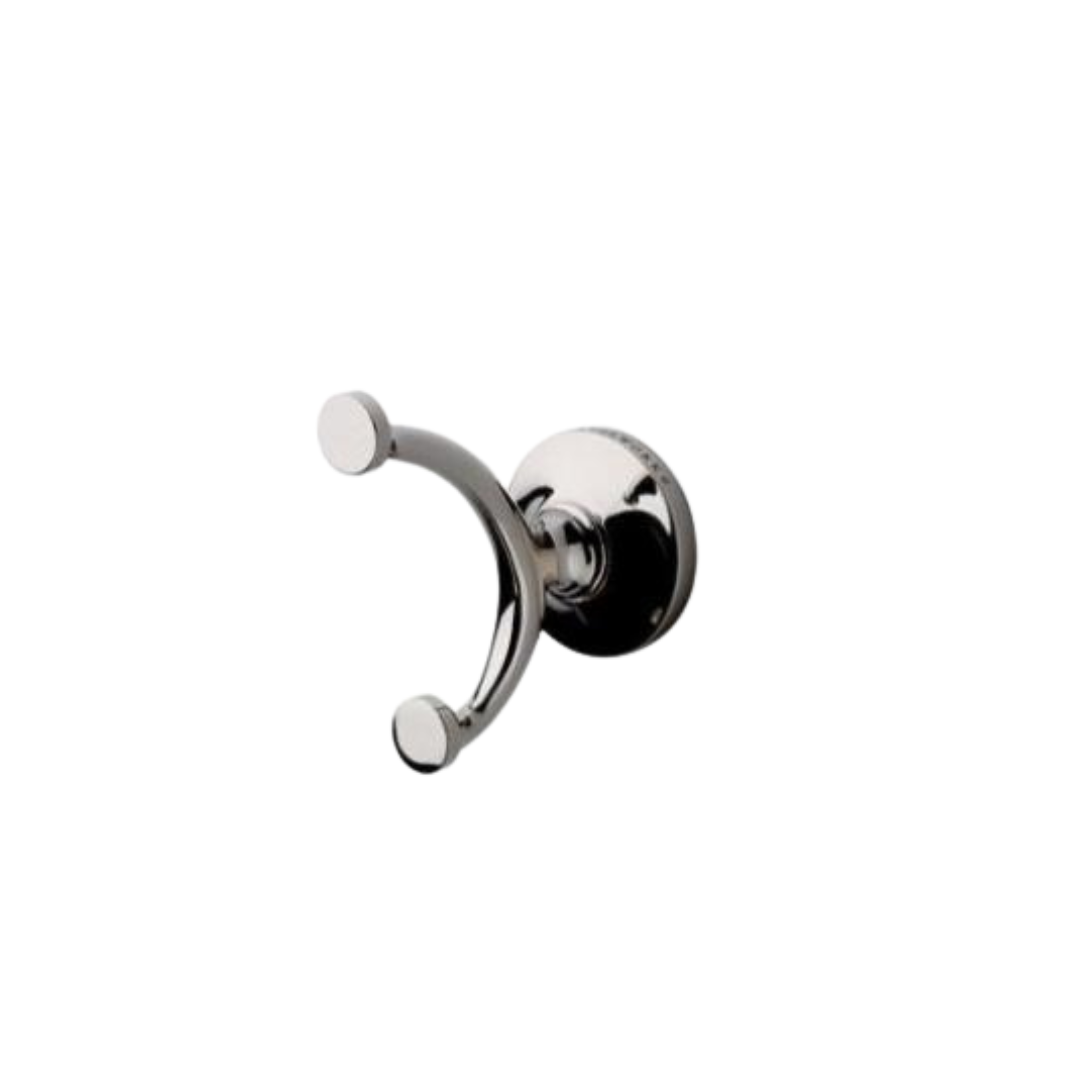 Waterproof Double Robe Hook in Brushed Nickel - Heavy Duty Bathroom Towel Hooks for Robes, Coats & Hats - Perfect for Bathroom, Bedroom & Entryway Organization