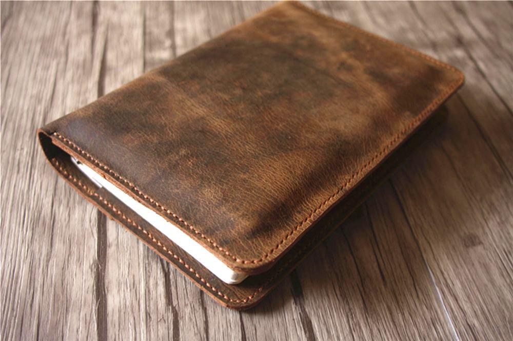 Vintage Leather Refillable Journal Cover - Handmade Genuine Leather Notebook Cover for Writing, Sketching & Travel - Perfect Gift for Writers & Artists