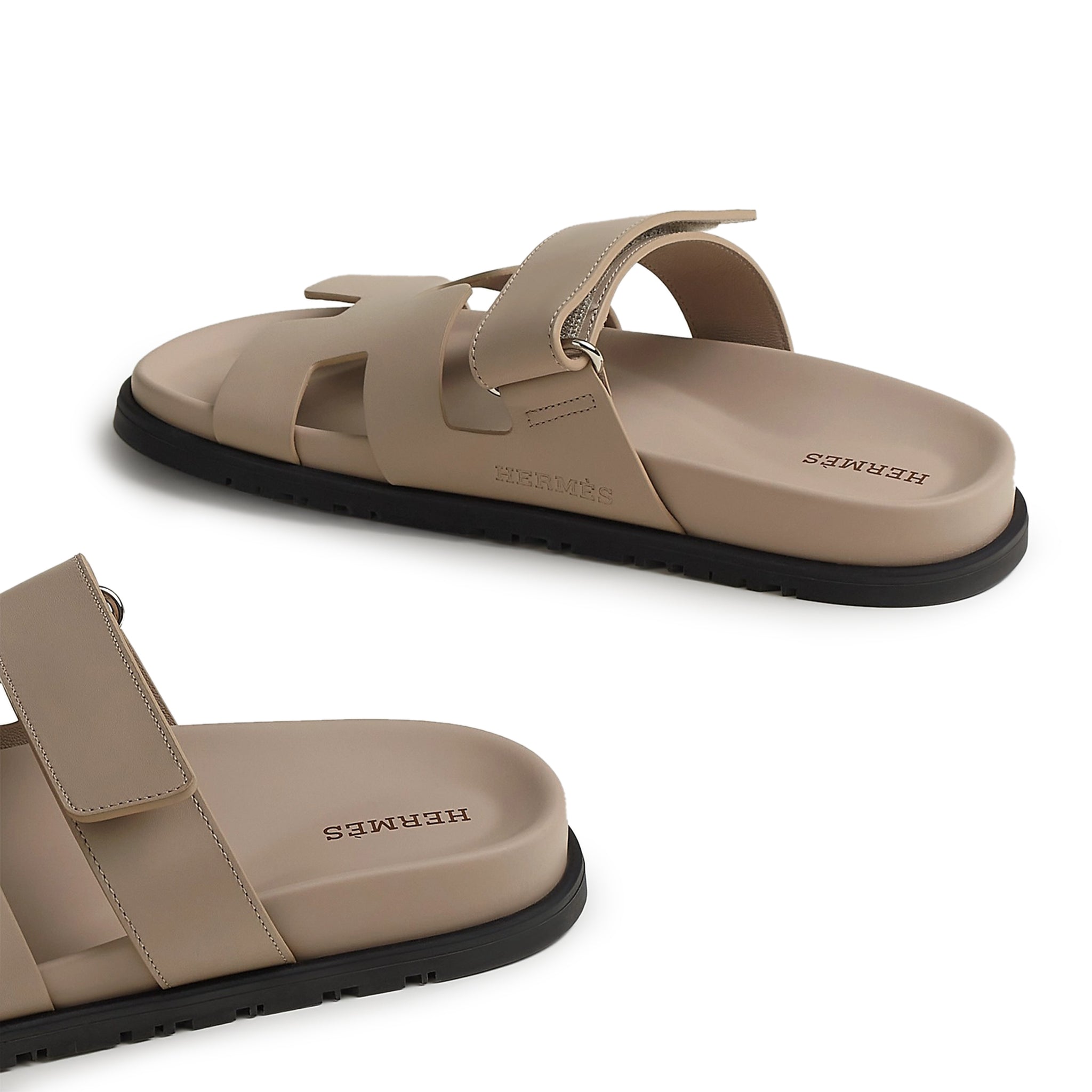 Hermès Paris Chypre Beige Mastic Sandals for Women - Luxury Leather Summer Slides - Perfect for Beach, Vacation & Casual Outings