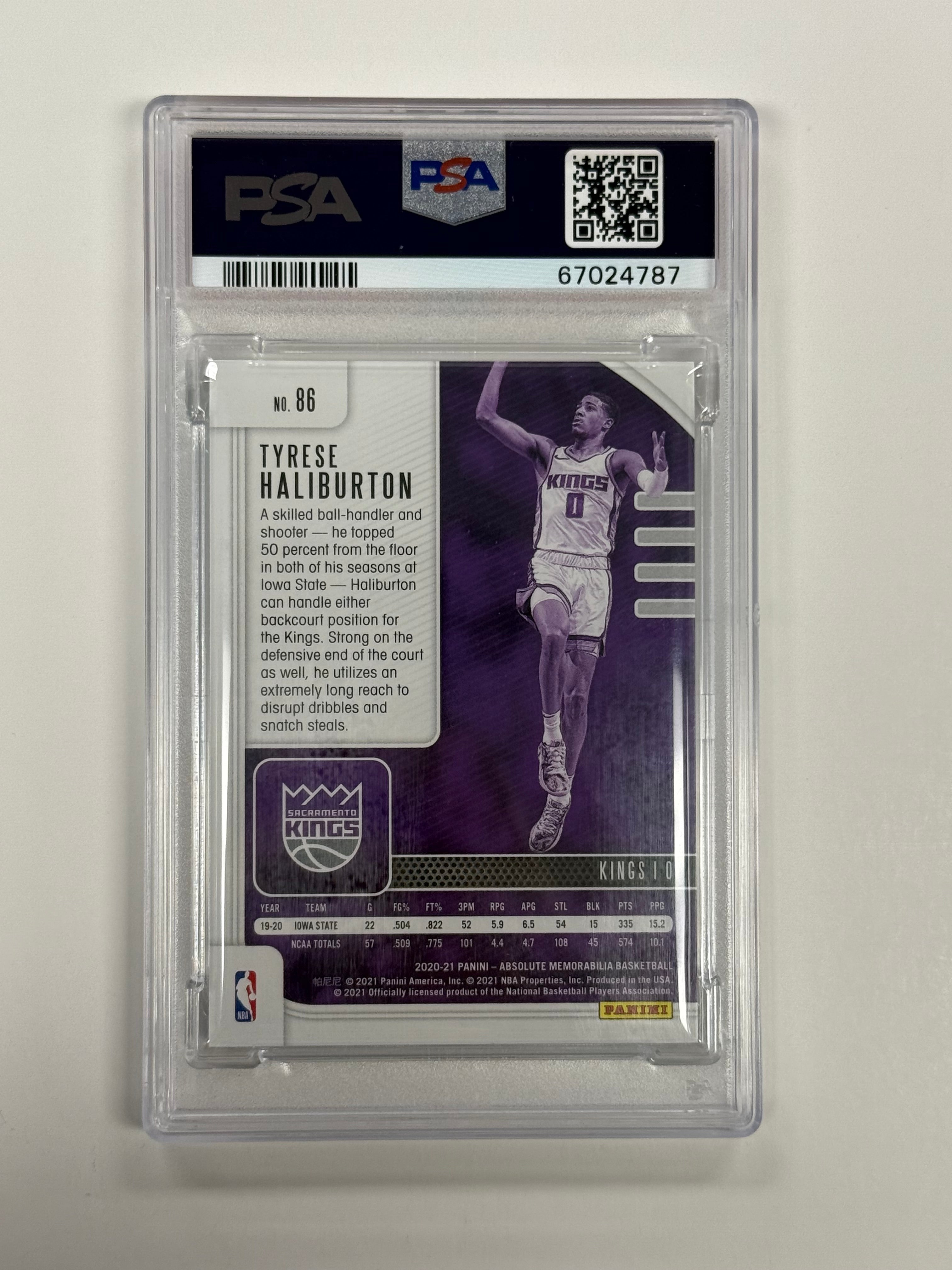 2020 Panini Absolute Memorabilia Tyrese Haliburton Teal Parallel 21/49 #86 PSA 8 Graded Basketball Card - Perfect for NBA Collectors, Sports Memorabilia Enthusiasts and Investment Portfolio