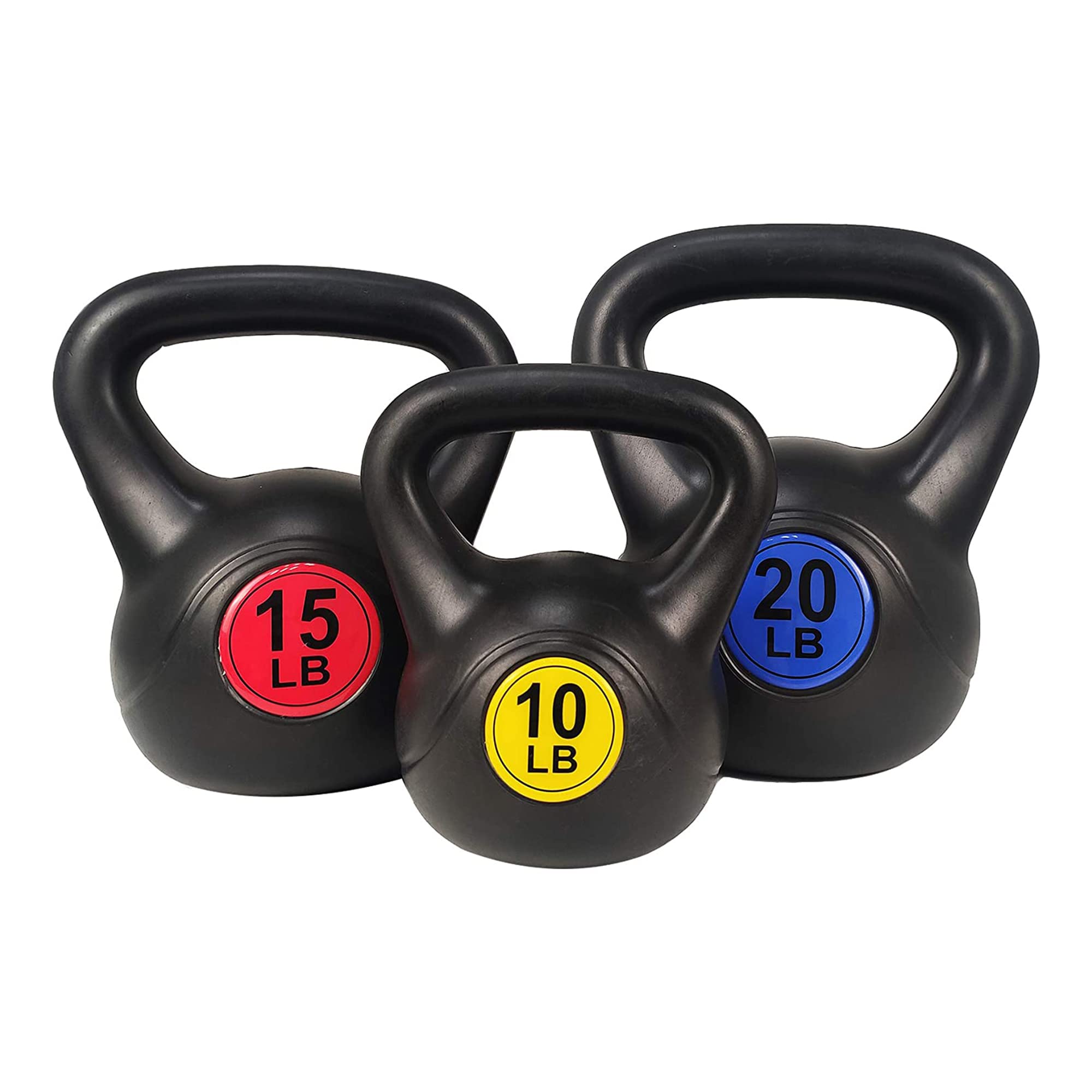 BalanceFrom Wide Grip Kettlebell Set for Strength Training & Home Gym Workouts - Multiple Weight Sizes (5-50 lbs) - Perfect for CrossFit, HIIT, and Full-Body Fitness Exercises