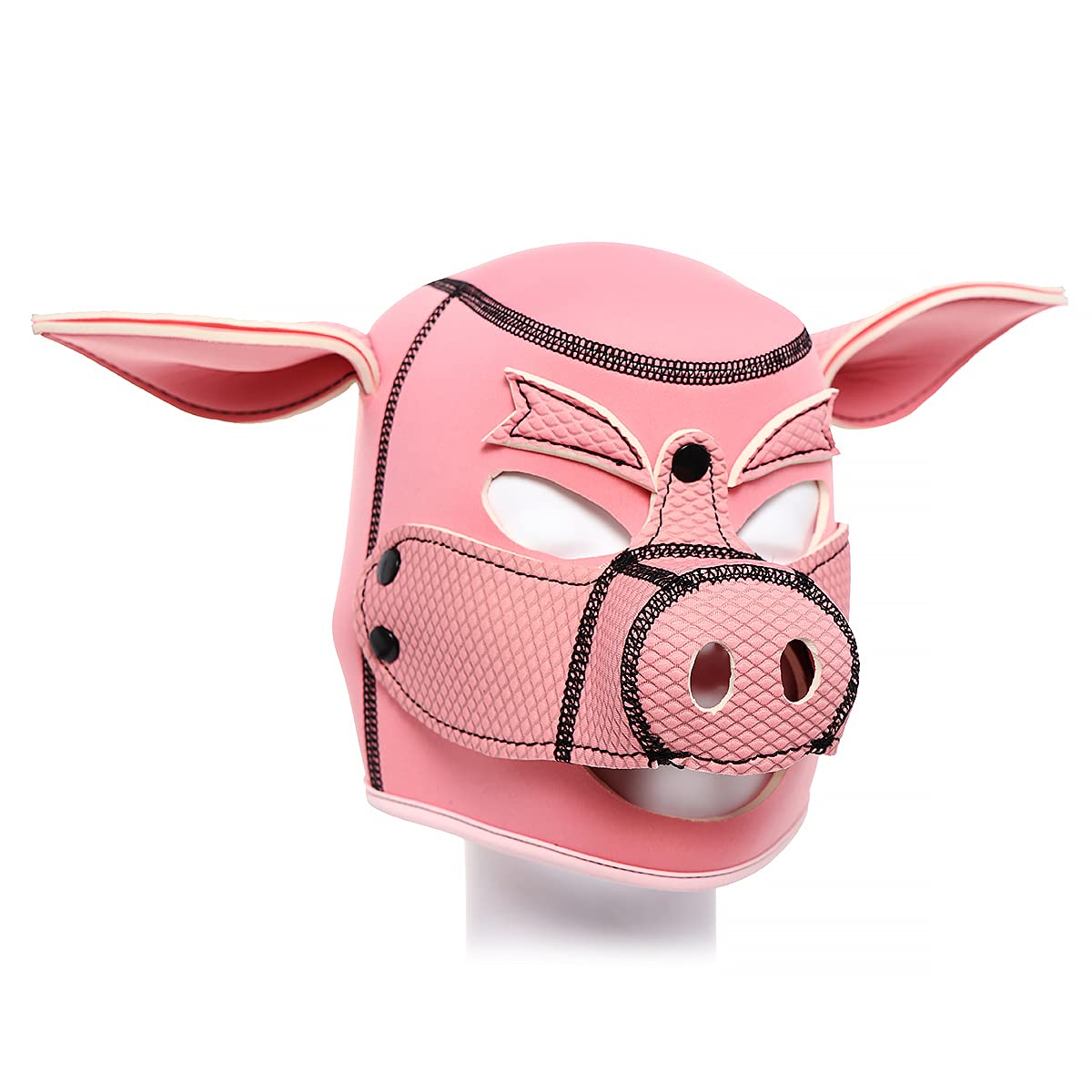 Neoprene Piggy Hood Full Face Mask - Pink Animal Head Costume for Cosplay, Halloween, Parties & Festivals - Soft & Comfortable Piggy Head Masks for Adults & Kids