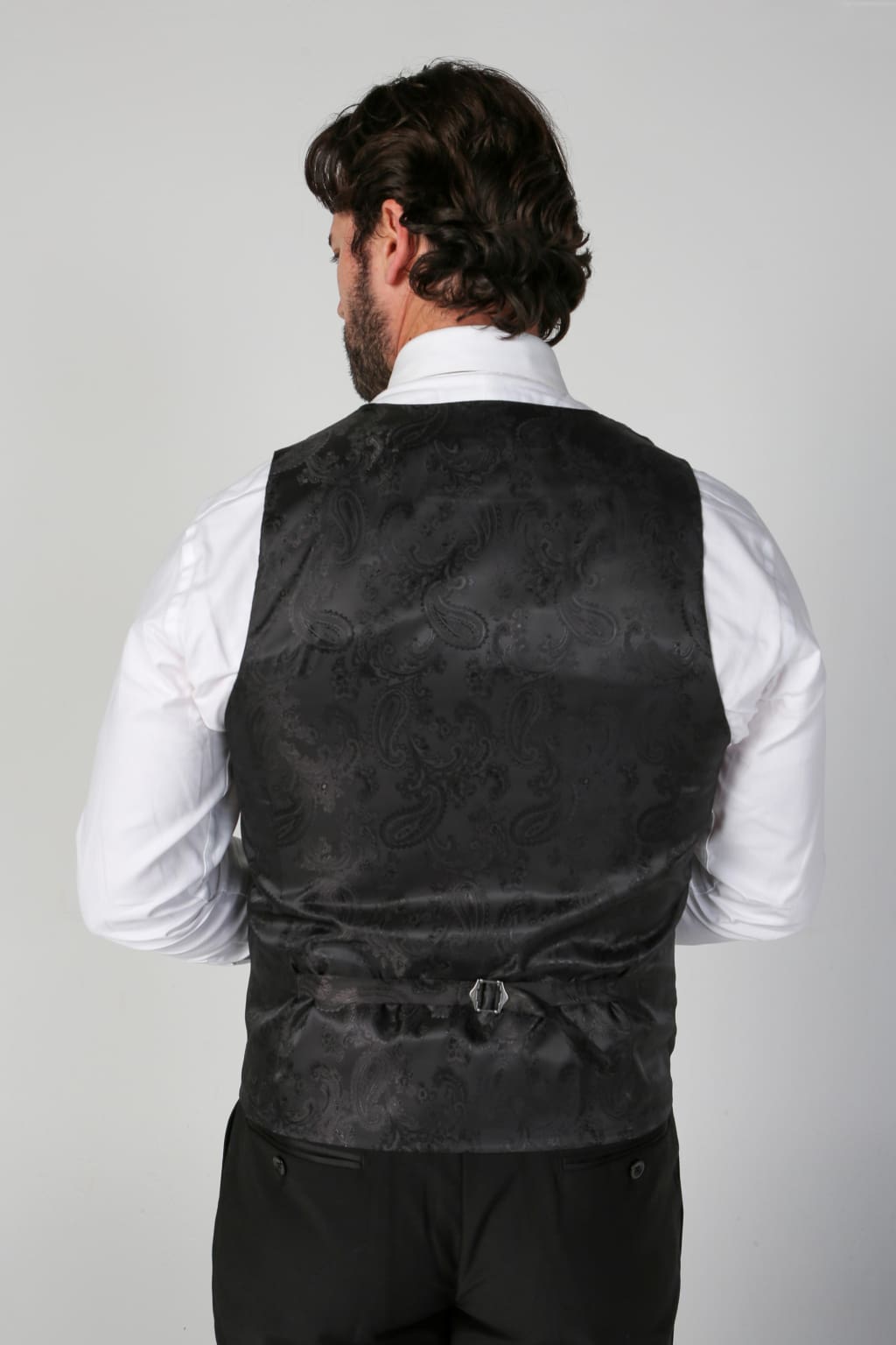 Ford Men's Black Double Breasted Waistcoat Vest - Formal Business Suit Jacket for Weddings, Office & Special Occasions