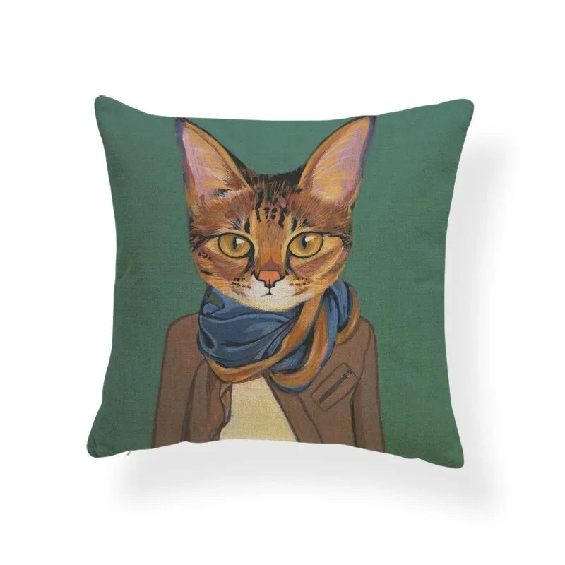 Stylish Cat-Themed Pillow Covers - Soft Decorative Throw Pillow Cases for Living Room, Bedroom, Sofa - Perfect for Home Decor & Gift Giving
