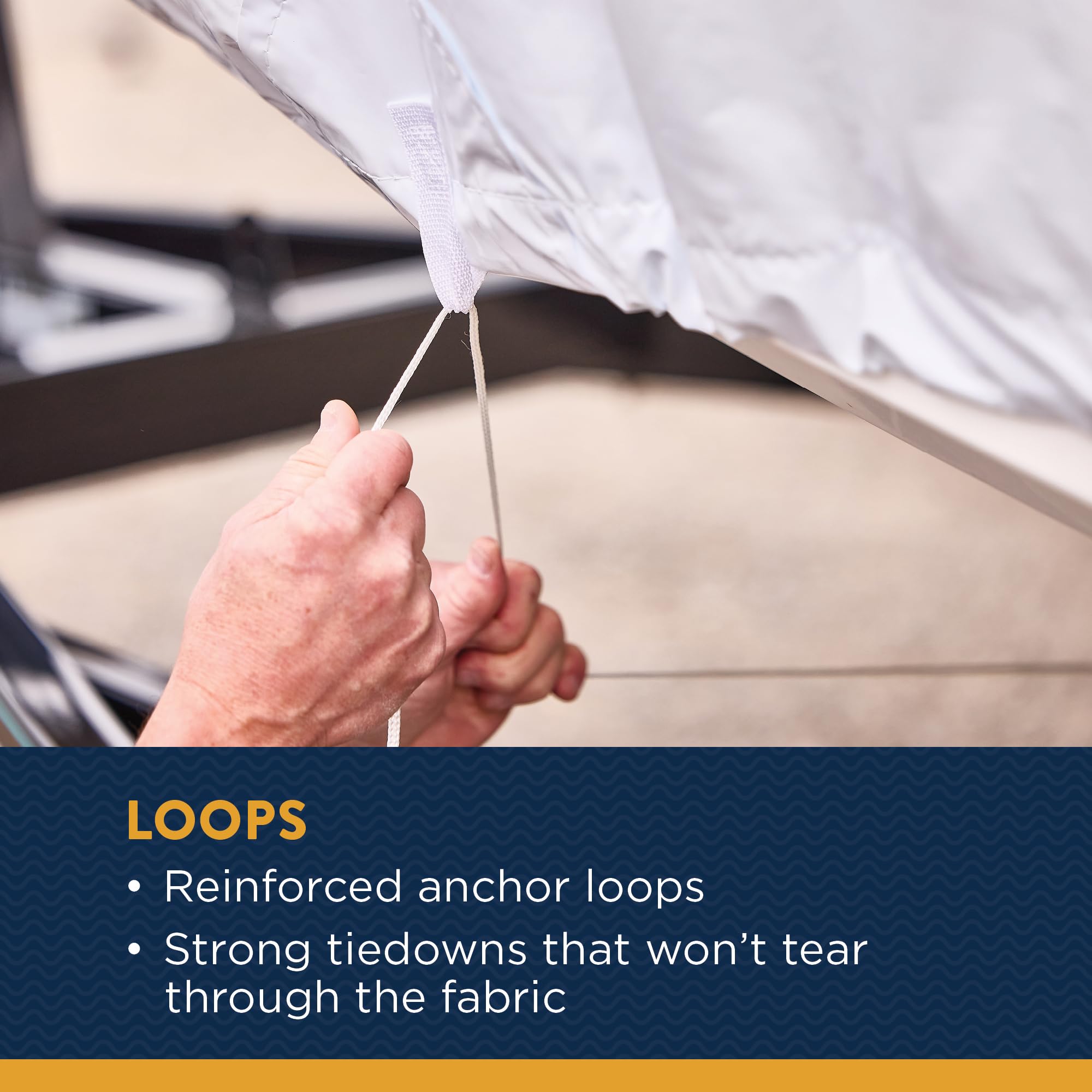 Transhield Heavy Duty Waterproof Pontoon Boat Cover - 22 ft Storage Cover with Perimeter Rope & Straps | Durable, Reusable Protection for Pontoon Boats | Perfect for Outdoor Storage, Winter Protection & Marine Use