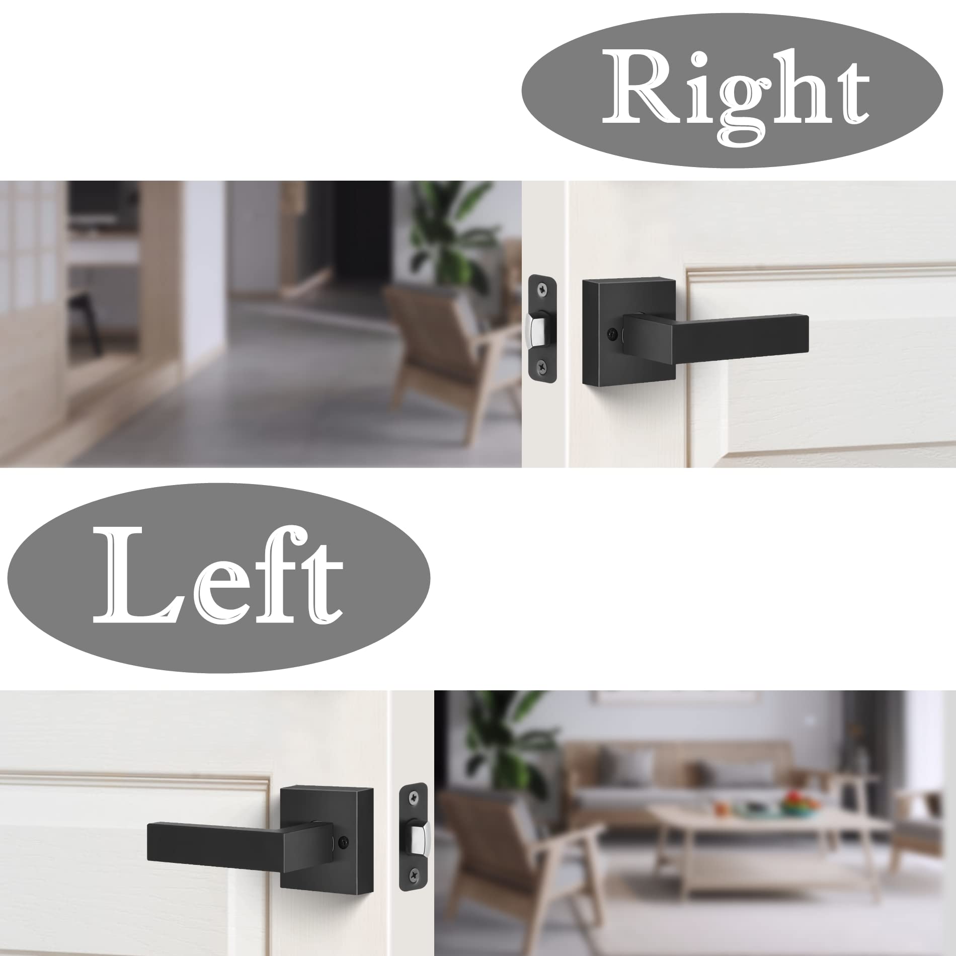 Premium Single Cylinder Exterior Door Handle Set - German Forged Matte Black Entry Lever with Reversible Design for Left/Right Handed Doors | Durable Front Door Hardware for Homes, Apartments & Offices