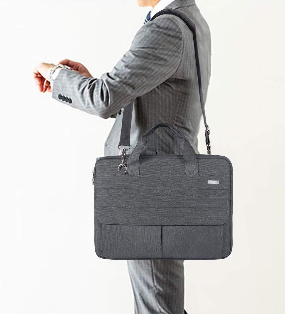 LANDICI Slim Waterproof Laptop Bag 13-14 Inch - Lightweight Carrying Case with Shoulder Strap for MacBook Air 13/13.3 M1 M2, MacBook Pro 13/14, Chromebook 14 - Perfect for Work, School & Travel (Grey)