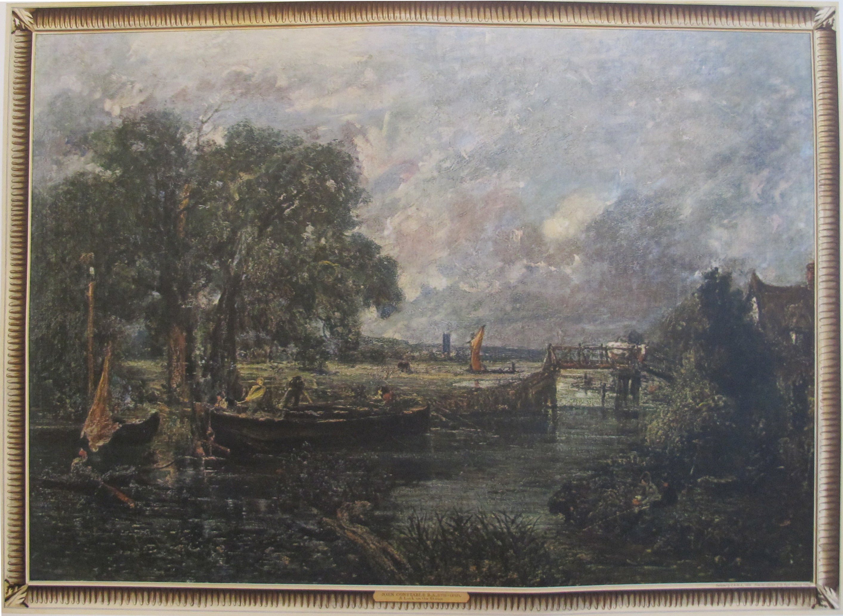 1944 Original Vintage Landscape Poster - John Constable's A Lock in the Stour - Classic English Countryside Art Print - Perfect for Home Decor, Office Wall Art & Gift Ideas