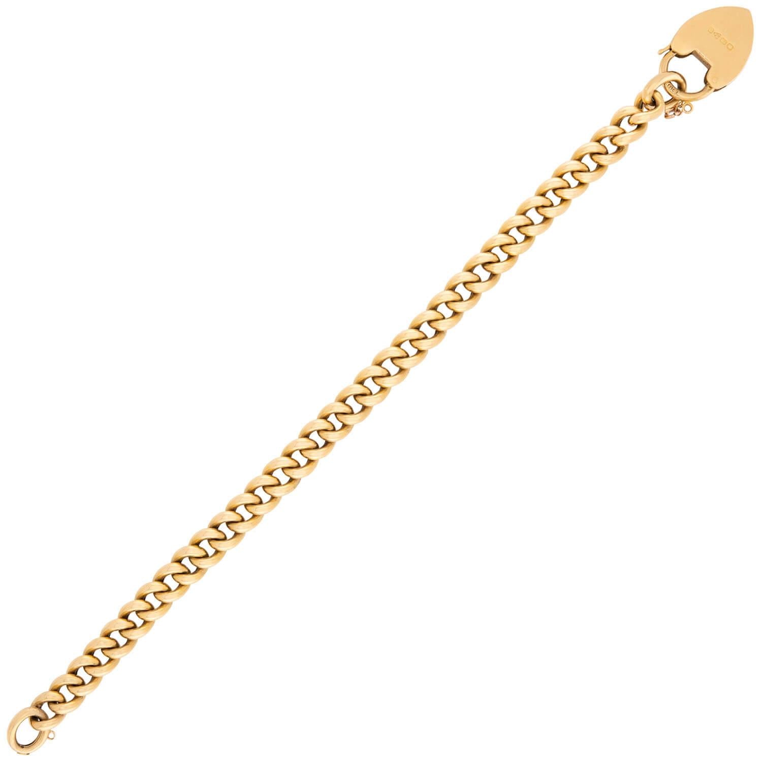 18K Gold Victorian Style Cuban Link Heart Padlock Bracelet for Women - Elegant Jewelry Gift for Valentine's Day, Anniversary & Special Occasions