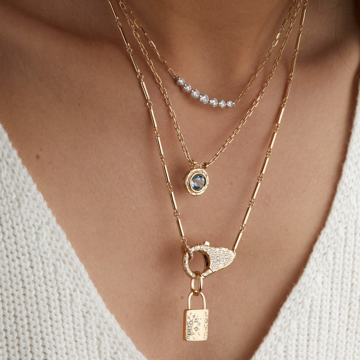 Aquamarine Spotlight Necklace - Elegant Blue Gemstone Jewelry for Women | Perfect for Weddings, Parties & Special Occasions