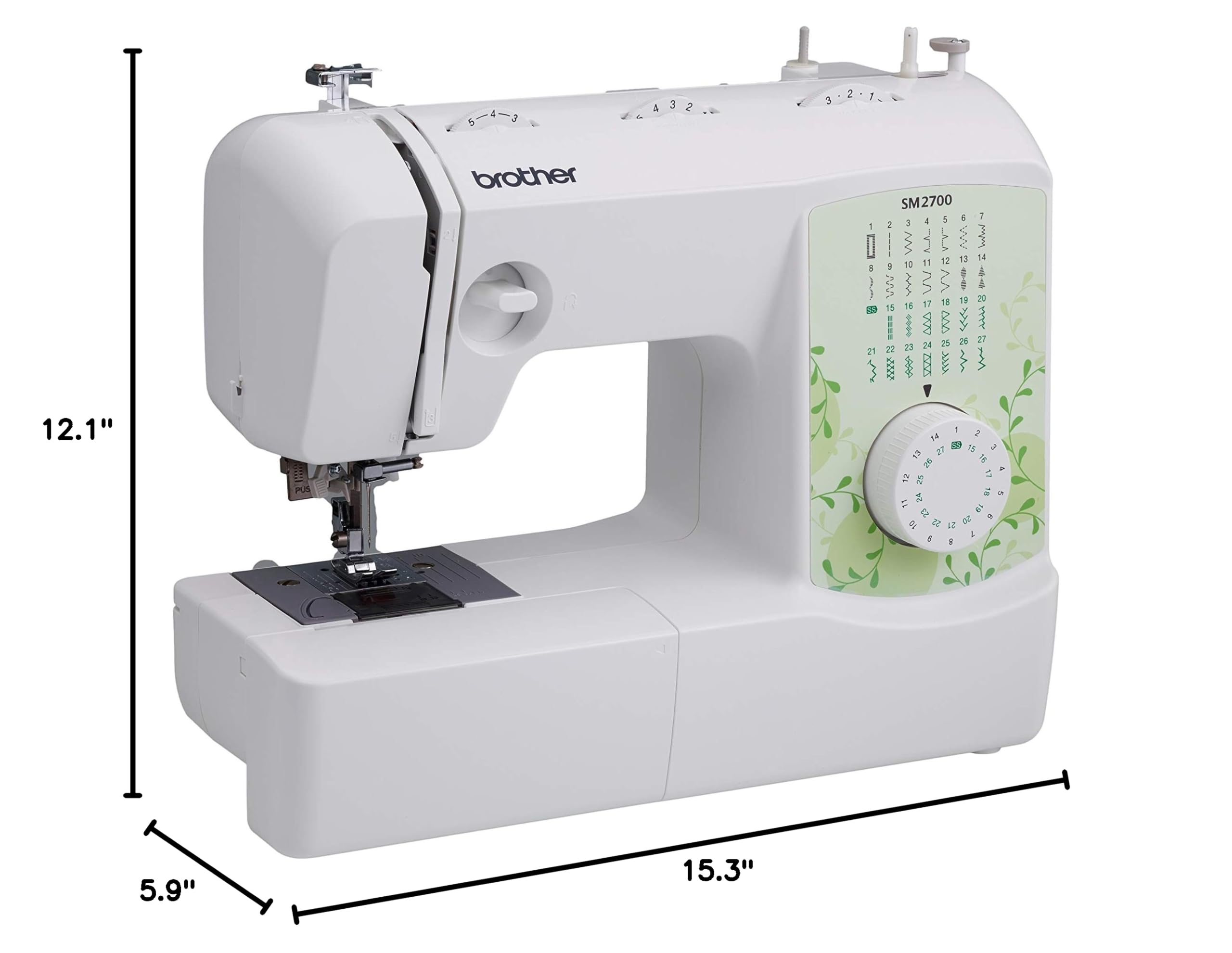 Brother SM-2700 Sewing Machine - 27 Built-in Stitches, White | Perfect for Home Use, DIY Projects & Fashion Design