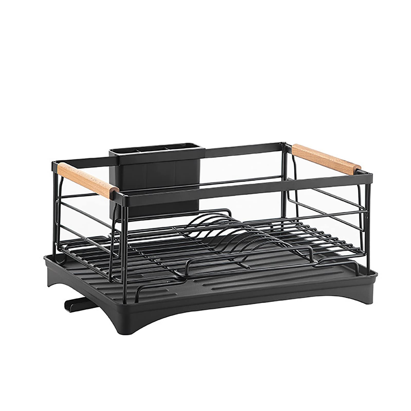 LBWF 2-Tier Dish Rack with Detachable Drainboard, Utensil & Cup Holder - Space Saving Countertop Organizer for Kitchen Storage | Perfect for Small Apartments & Dish Drying