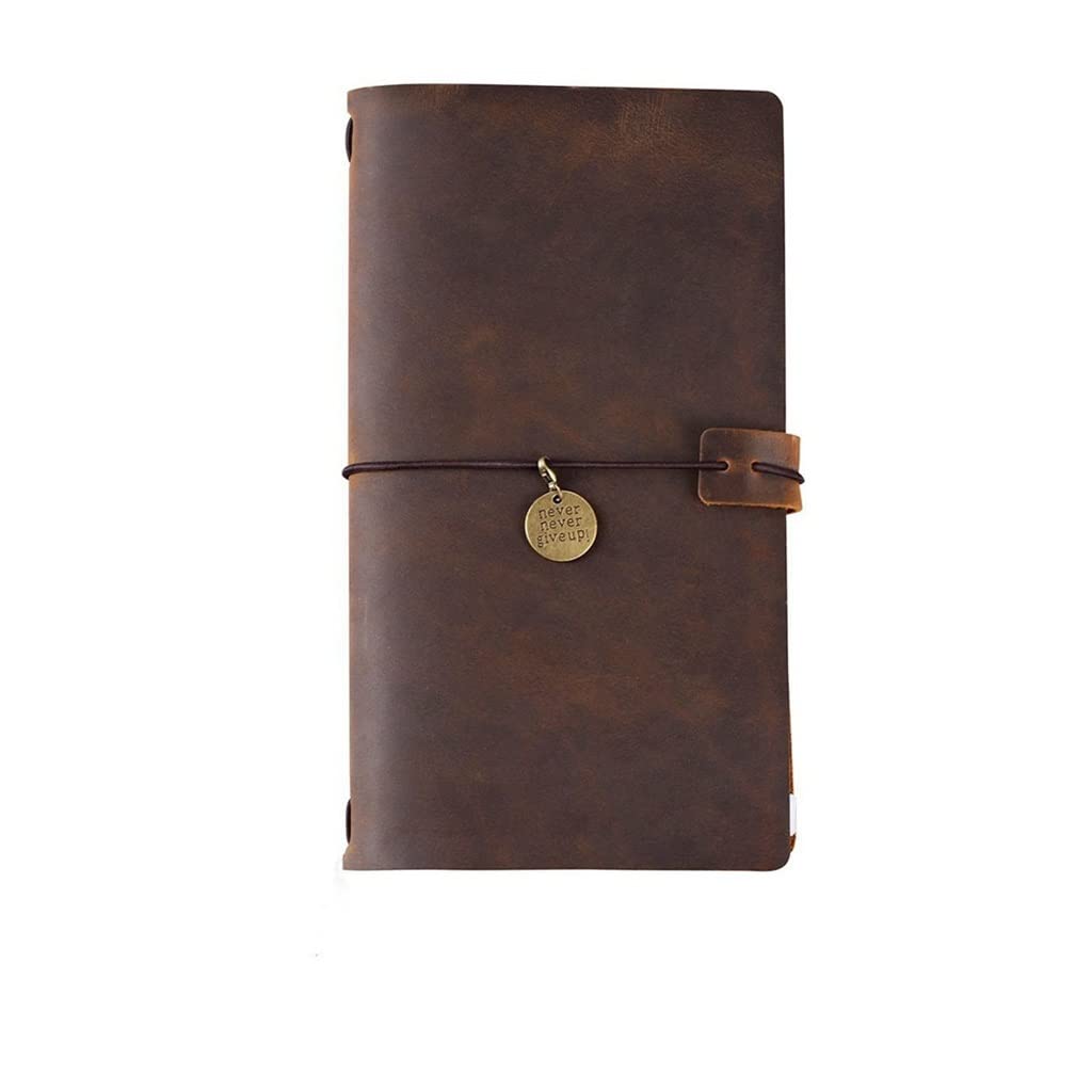 Vintage Leather Travel Journal - Handmade DIY Loose-Leaf Notebook with Sketch Pages, Retro Writing Diary for Teachers & Students (Standard Size, Color D) | Perfect for School, Office & Creative Writing