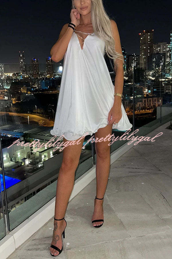 Elegant Shiny Chain Party Mini Dress for Women - Sparkling Nightclub & Evening Gala Outfit