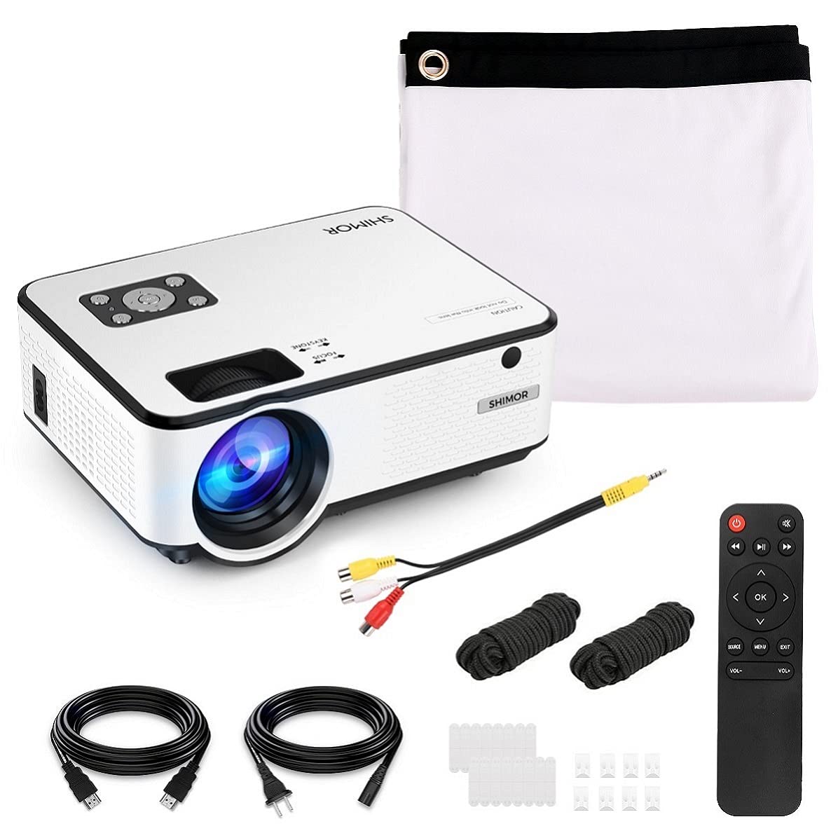 SHIMOR C9 7500L HD Mini Projector with 100