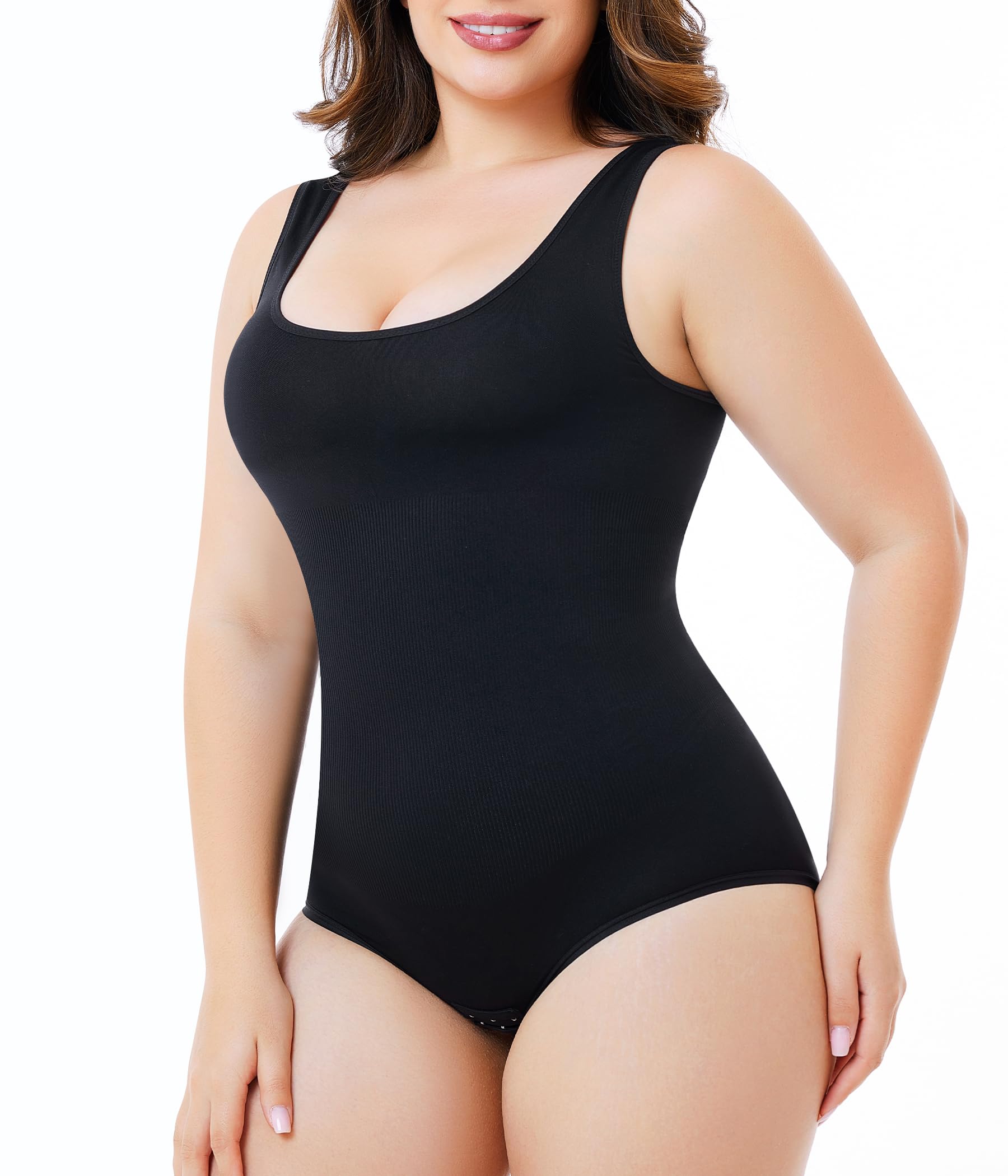 Nebility Plus Size Bodysuit Shapewear for Women - Seamless Tummy Control Body Shaper, Sleeveless Slimming Undergarment - Perfect for Going Out, Evening Wear & Special Occasions