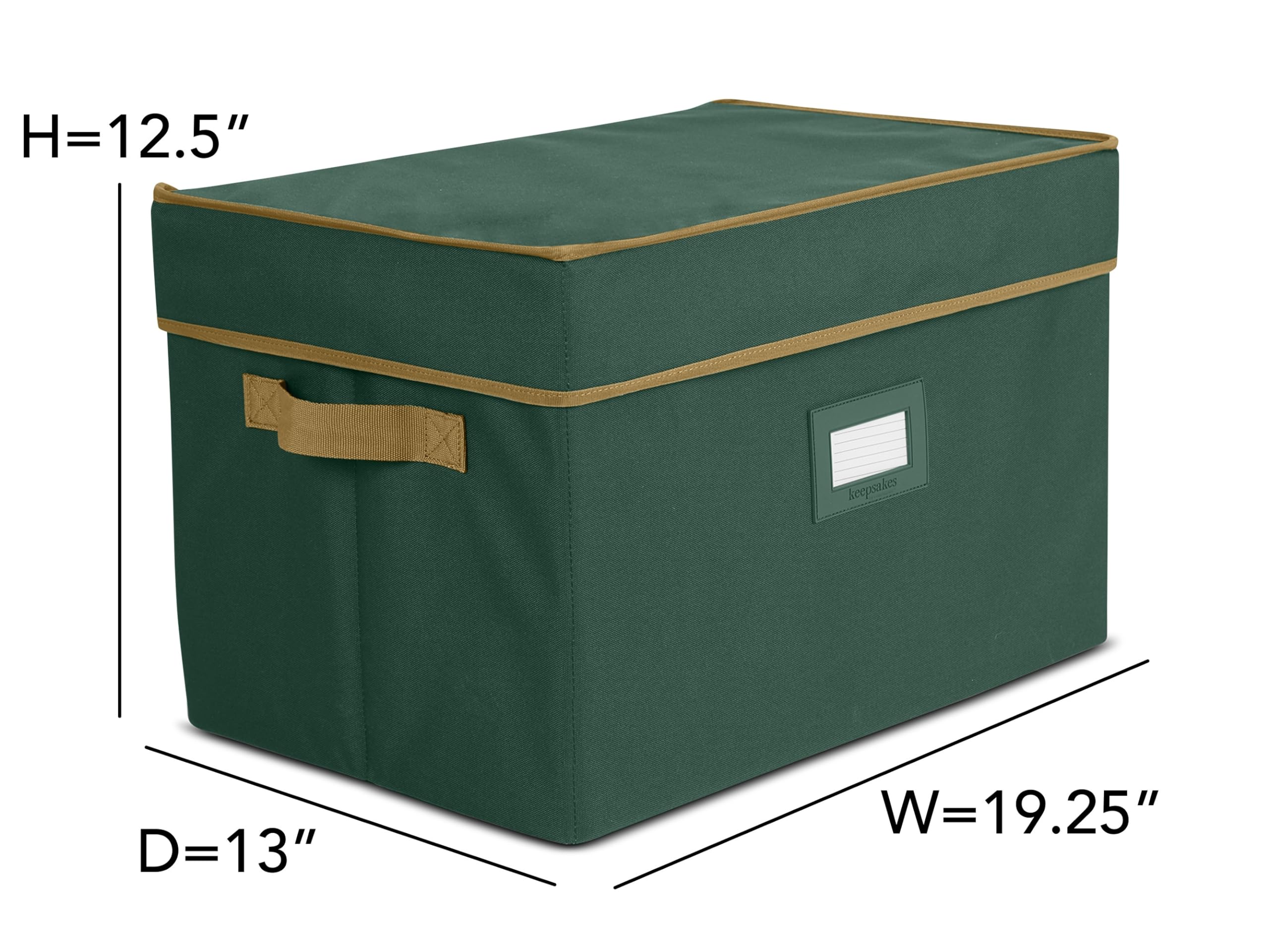 Covermates Keepsakes Adjustable Ornament Storage Box with Carrying Handles & Padded Protection - Holiday Decor Organizer for Christmas Tree Ornaments, Wreaths & Seasonal Decorations (Green)