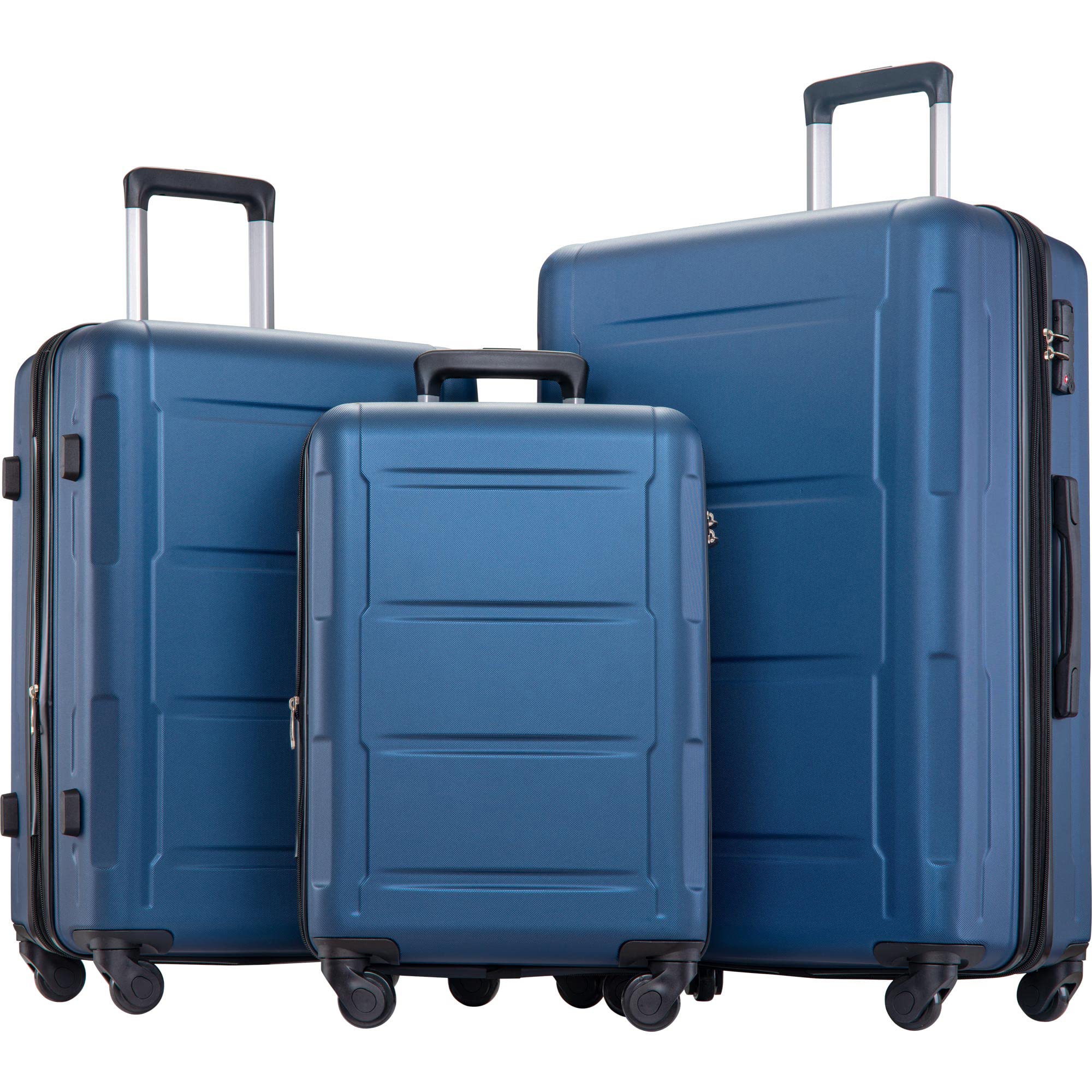 Expandable 3-Piece Spinner Luggage Set with TSA Lock - Lightweight ABS Suitcases for Travel, Business Trips & Family Vacations