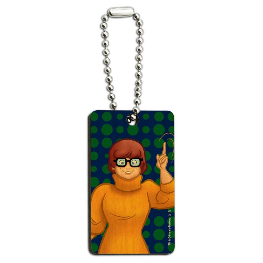 Scooby Doo Velma Character Wooden Rectangle Keychain - Cartoon Inspired Key Ring for Fans - Perfect for Backpacks, Gifts, and Collectibles