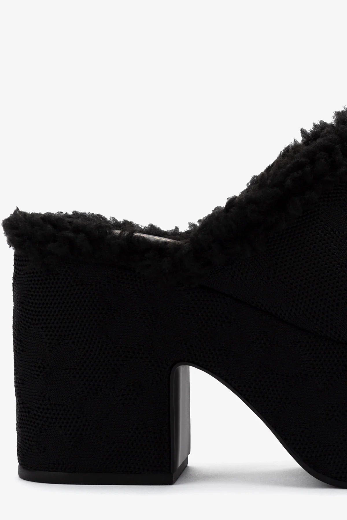 Miso Platform Clog Shoes - Black Knit Slip-On Comfort Clogs for Women & Men - Perfect for Home, Garden, and Casual Outings