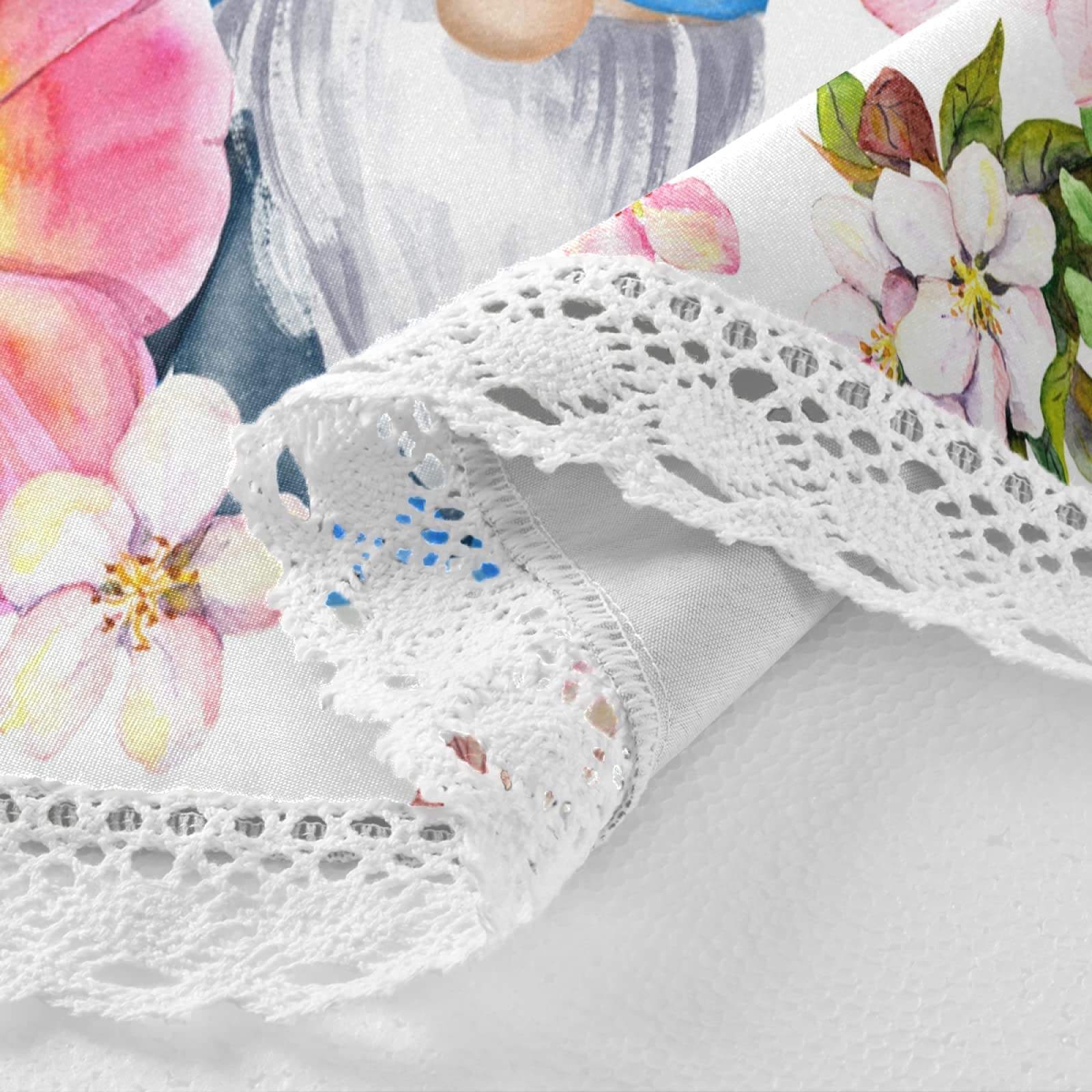 60 Inch Round Tablecloth - Spring Flowers & Cherry Blossom Floral Design, Washable Polyester Table Cover for Kitchen, Dining, Party & Picnic Decor | Perfect for Outdoor Gatherings and Seasonal Home Decor