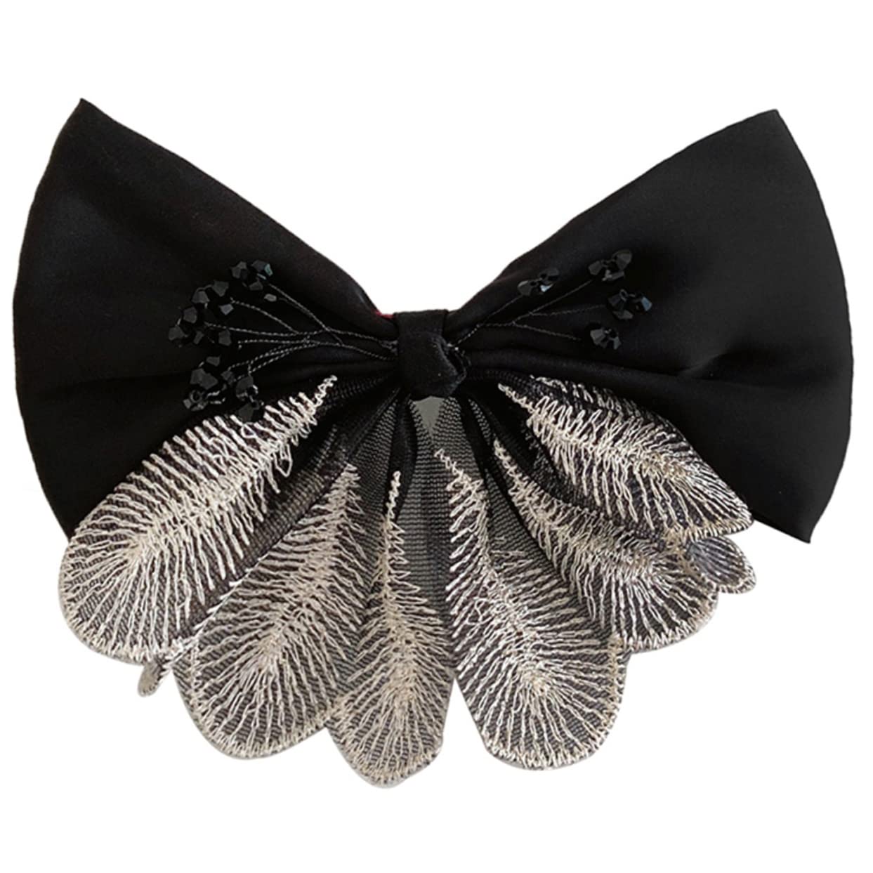 Minkissy Black Bow Hair Clips for Girls - Hairpin, Ponytail Holder, Headband, Scrunchies - Perfect for Makeup, Halloween, Parties, and Everyday Hairstyles