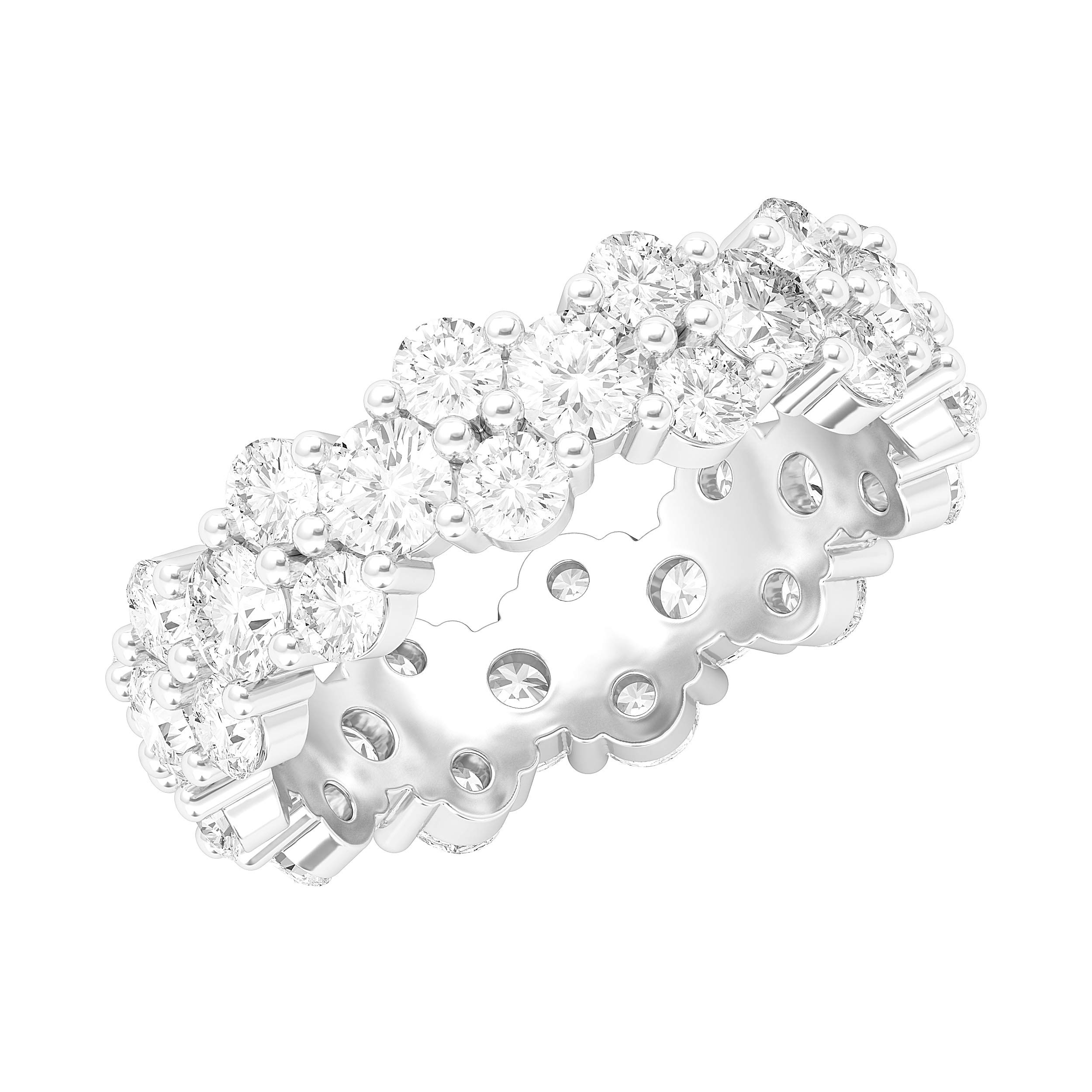 Sterling Silver Eternity Ring with Simulated Diamond or Moissanite - Dainty Stackable Wedding Band for Women - Perfect for Anniversary, Engagement & Everyday Elegance